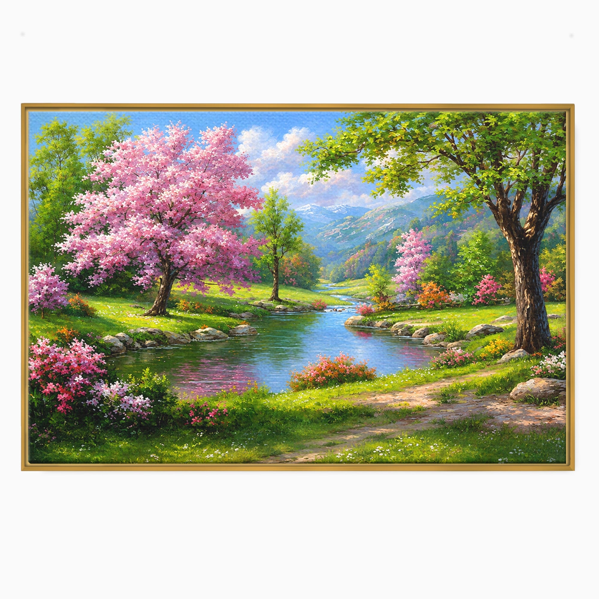 Tablou Canvas Premium LuxCanva® A1672, Peisaj Primavaratic, Peisaj, Primavara, Natura, Flori, Living, Culori Vibrante