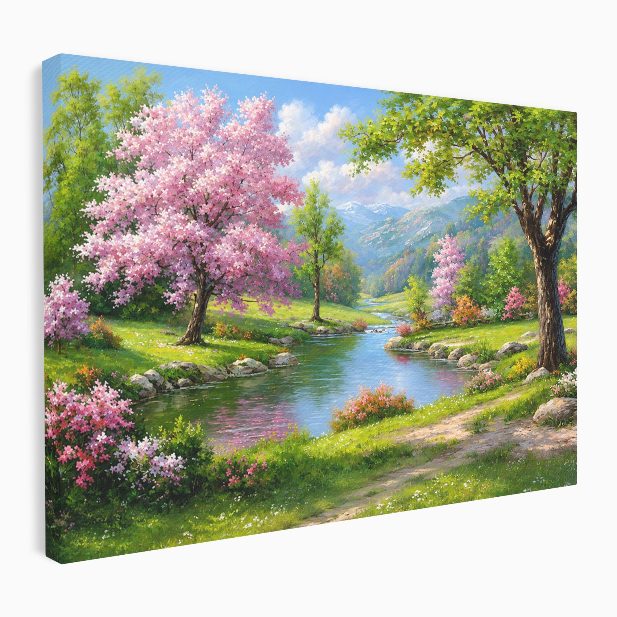 Tablou Canvas Premium LuxCanva® A1672, Peisaj Primavaratic, Peisaj, Primavara, Natura, Flori, Living, Culori Vibrante