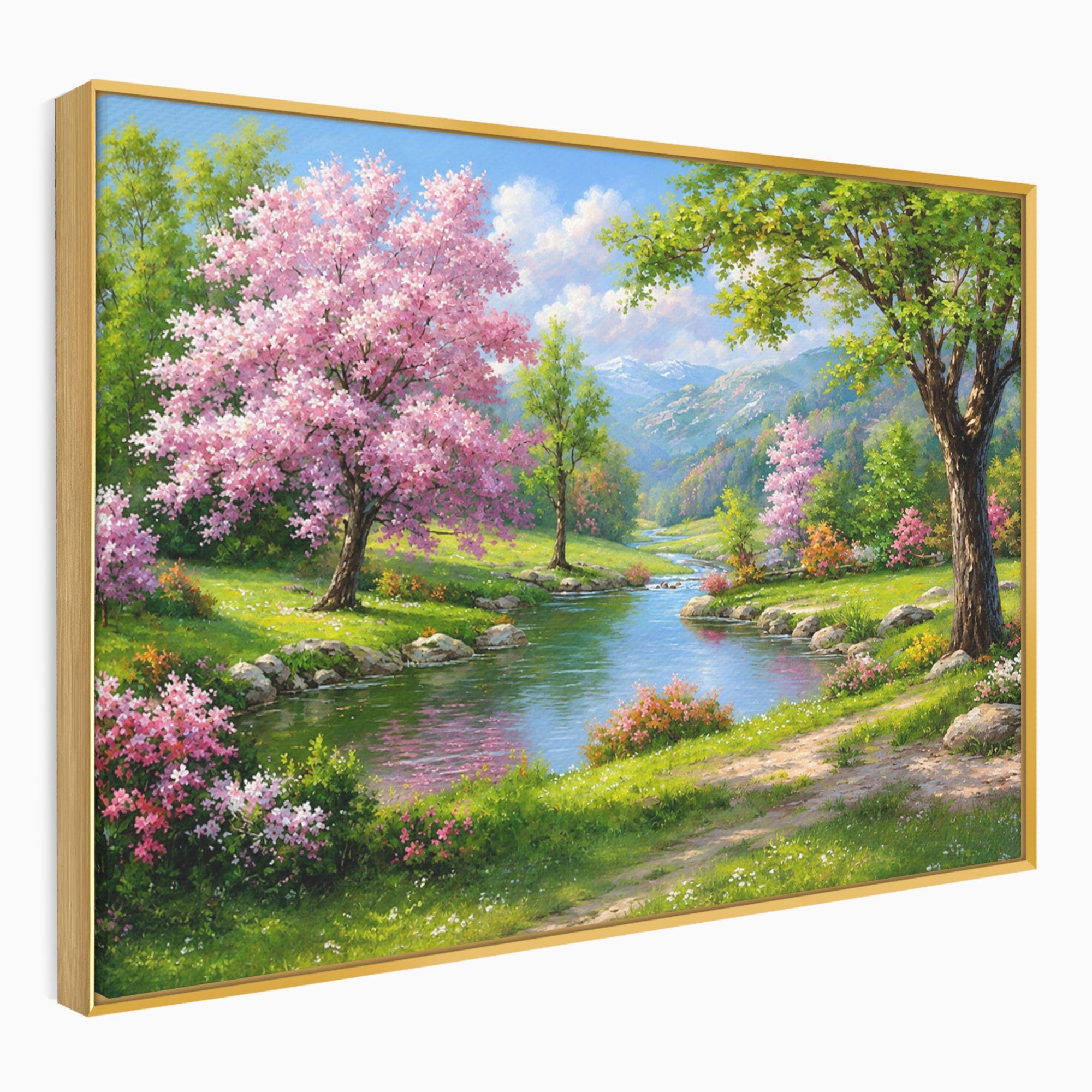 Tablou Canvas Premium LuxCanva® A1672, Peisaj Primavaratic, Peisaj, Primavara, Natura, Flori, Living, Culori Vibrante