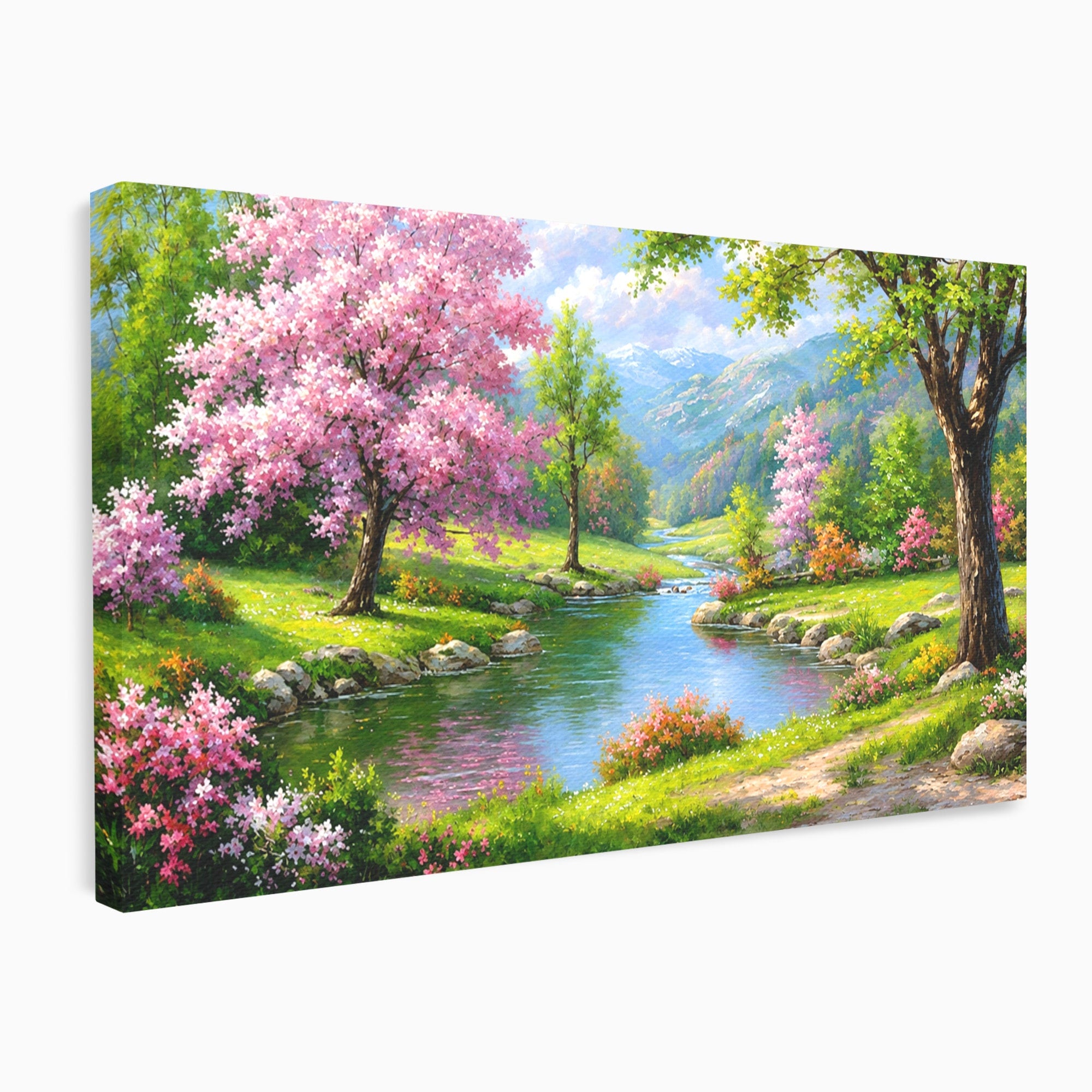 Tablou Canvas Premium LuxCanva® A1672, Peisaj Primavaratic, Peisaj, Primavara, Natura, Flori, Living, Culori Vibrante