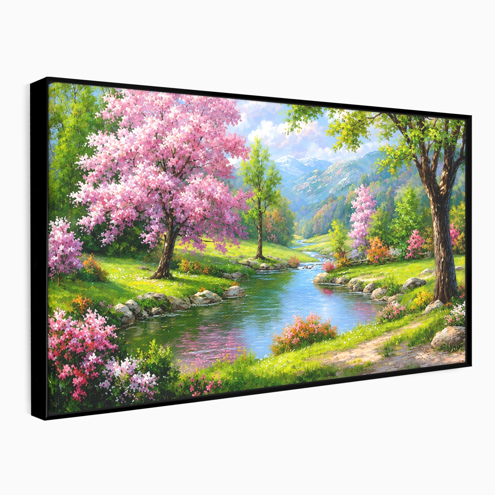 Tablou Canvas Premium LuxCanva® A1672, Peisaj Primavaratic, Peisaj, Primavara, Natura, Flori, Living, Culori Vibrante