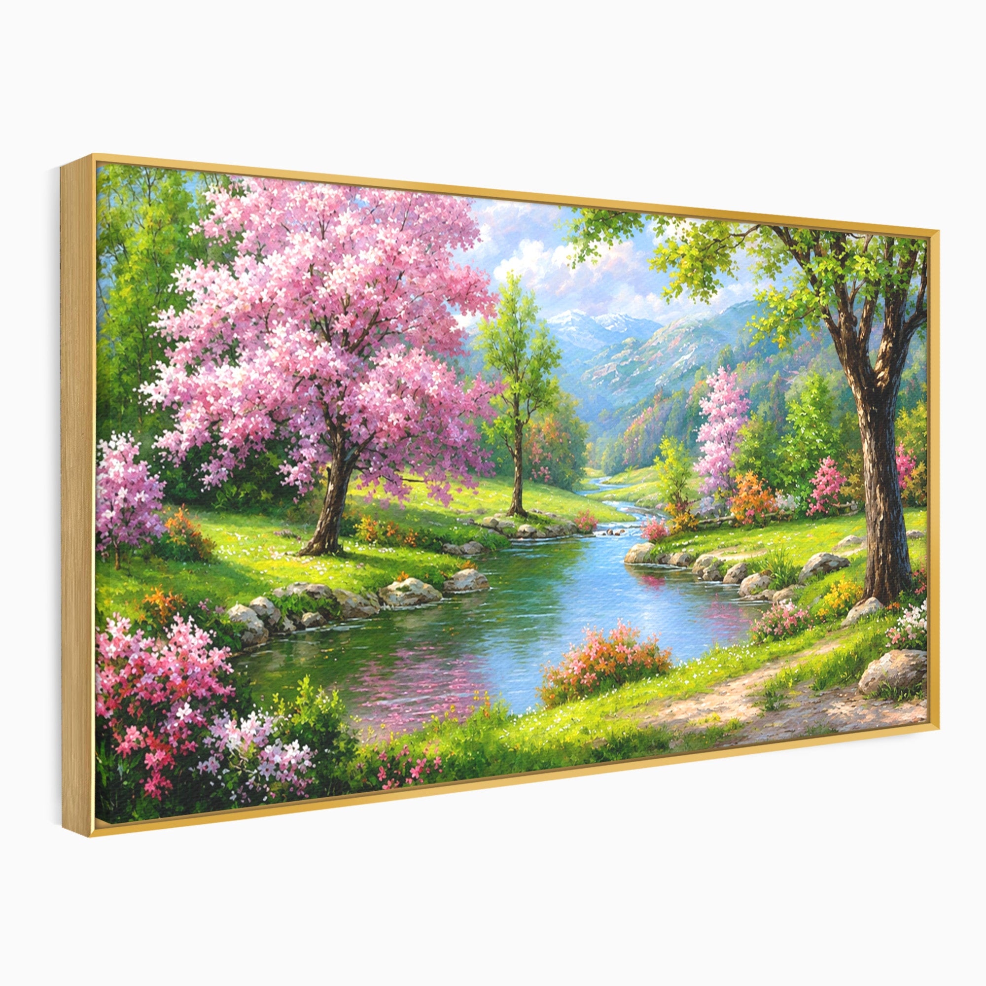 Tablou Canvas Premium LuxCanva® A1672, Peisaj Primavaratic, Peisaj, Primavara, Natura, Flori, Living, Culori Vibrante
