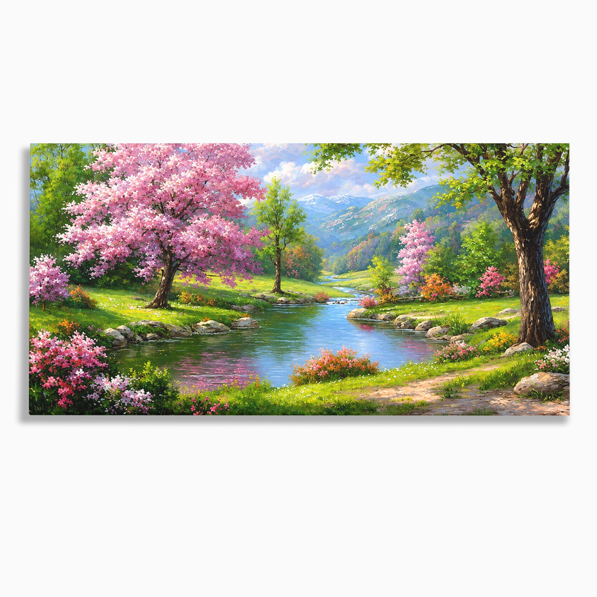 Tablou Canvas Premium LuxCanva® A1672, Peisaj Primavaratic, Peisaj, Primavara, Natura, Flori, Living, Culori Vibrante