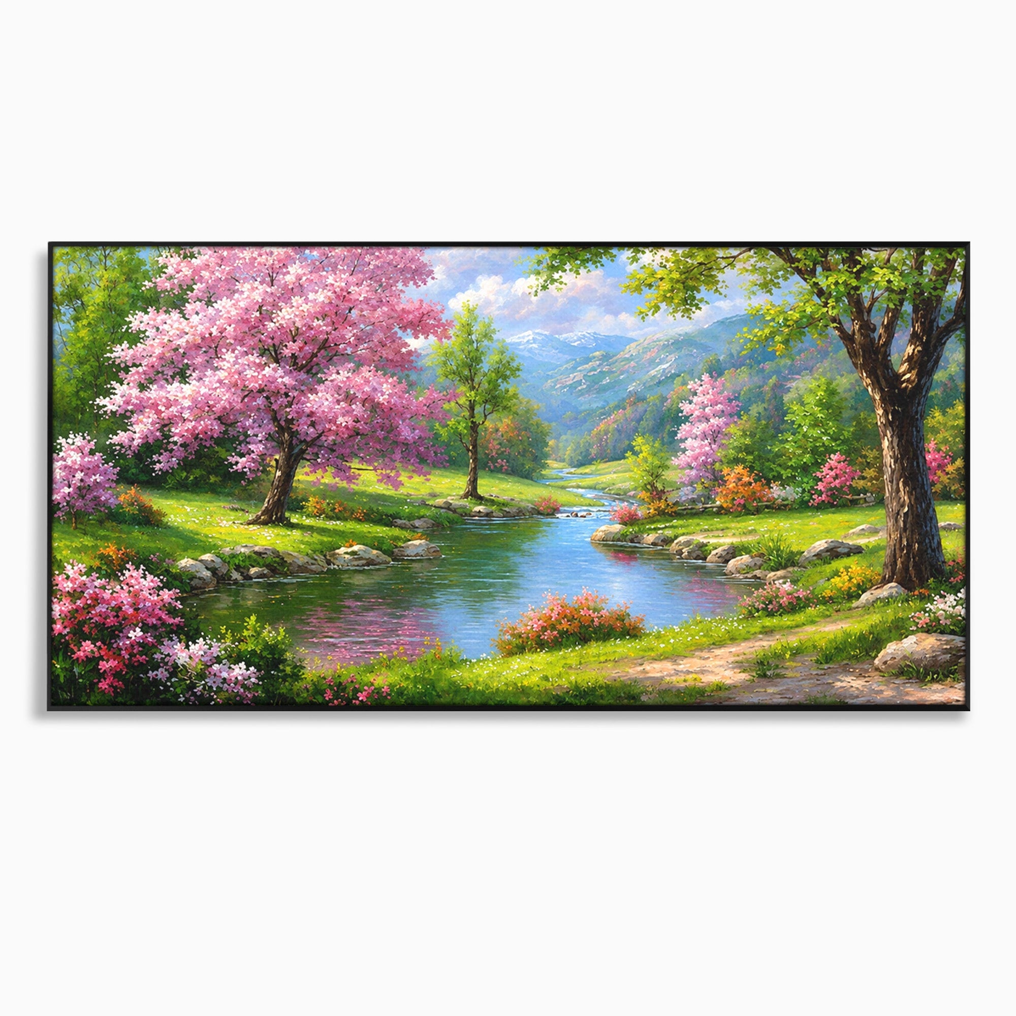 Tablou Canvas Premium LuxCanva® A1672, Peisaj Primavaratic, Peisaj, Primavara, Natura, Flori, Living, Culori Vibrante