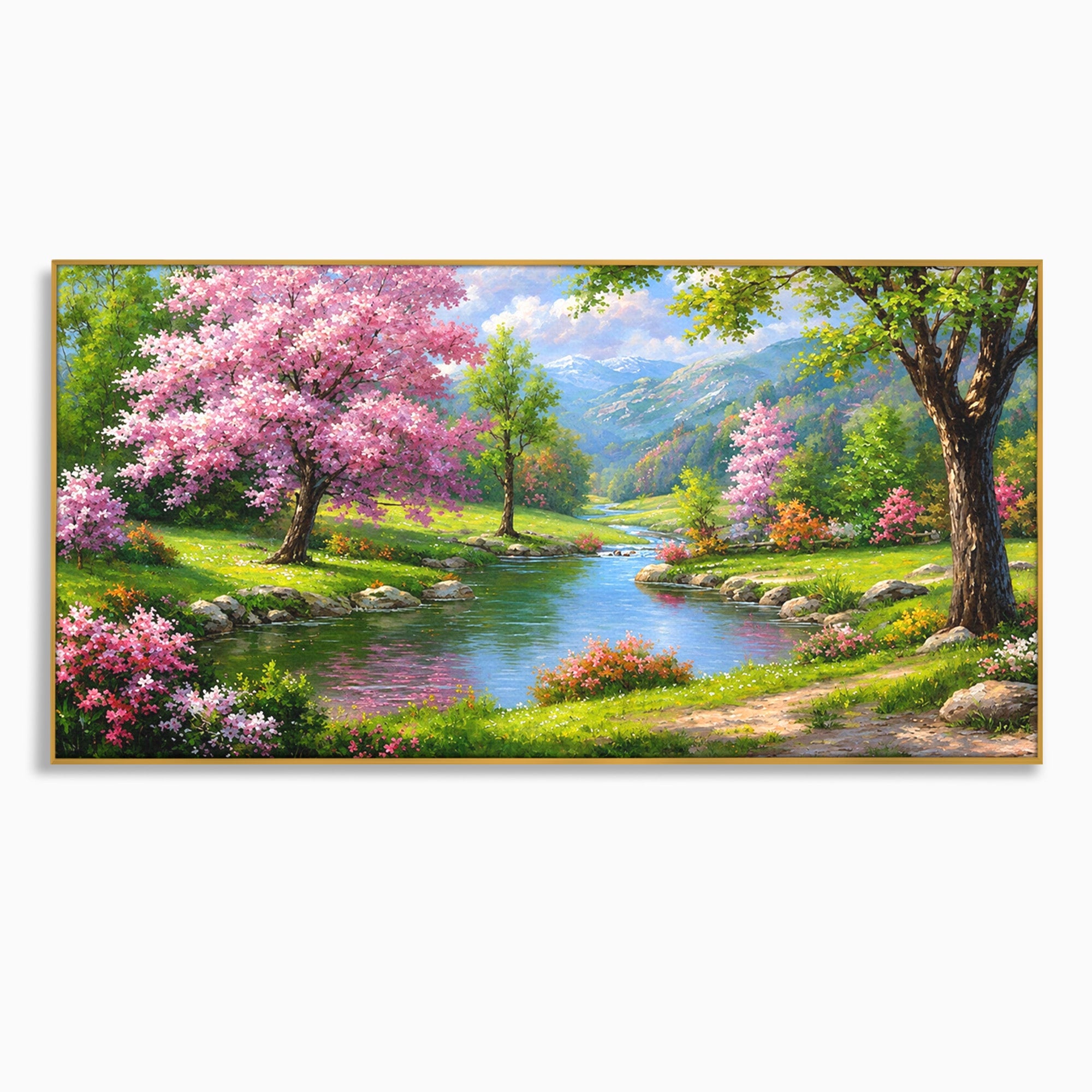 Tablou Canvas Premium LuxCanva® A1672, Peisaj Primavaratic, Peisaj, Primavara, Natura, Flori, Living, Culori Vibrante