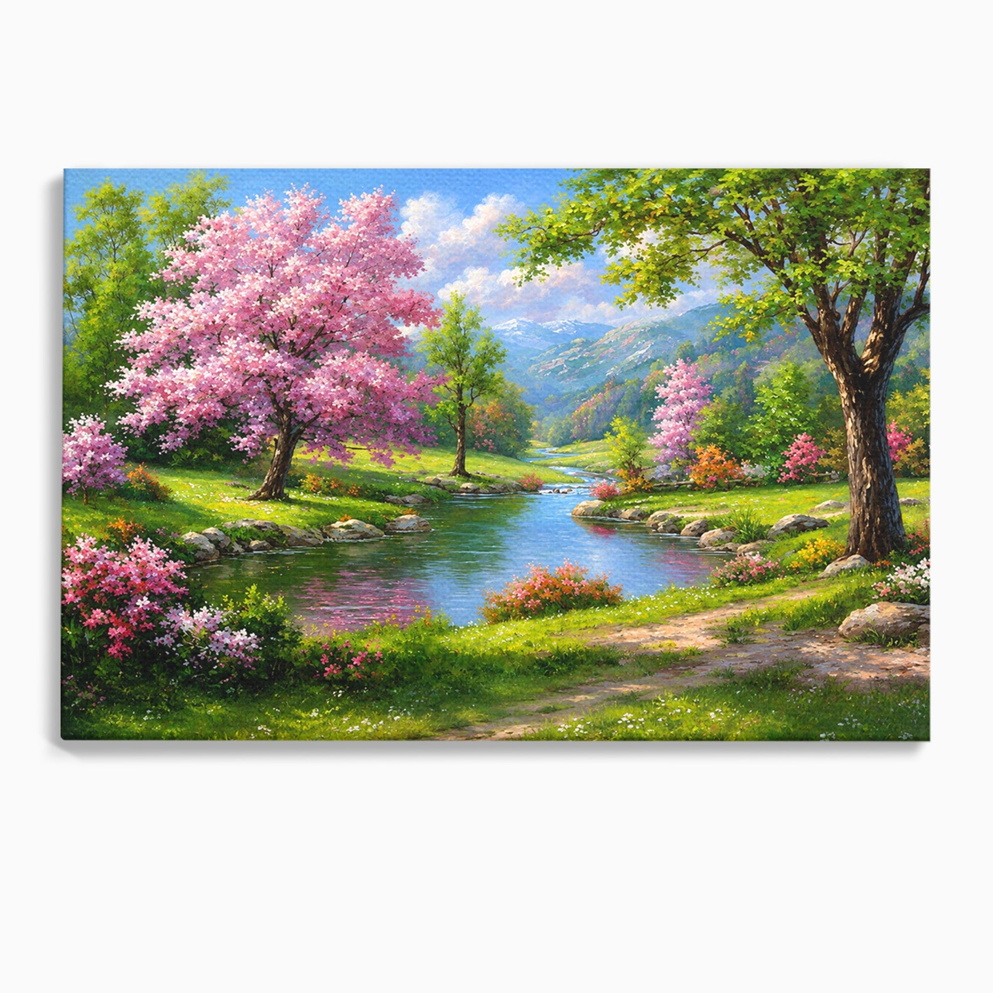 Tablou Canvas Premium LuxCanva® A1672, Peisaj Primavaratic, Peisaj, Primavara, Natura, Flori, Living, Culori Vibrante
