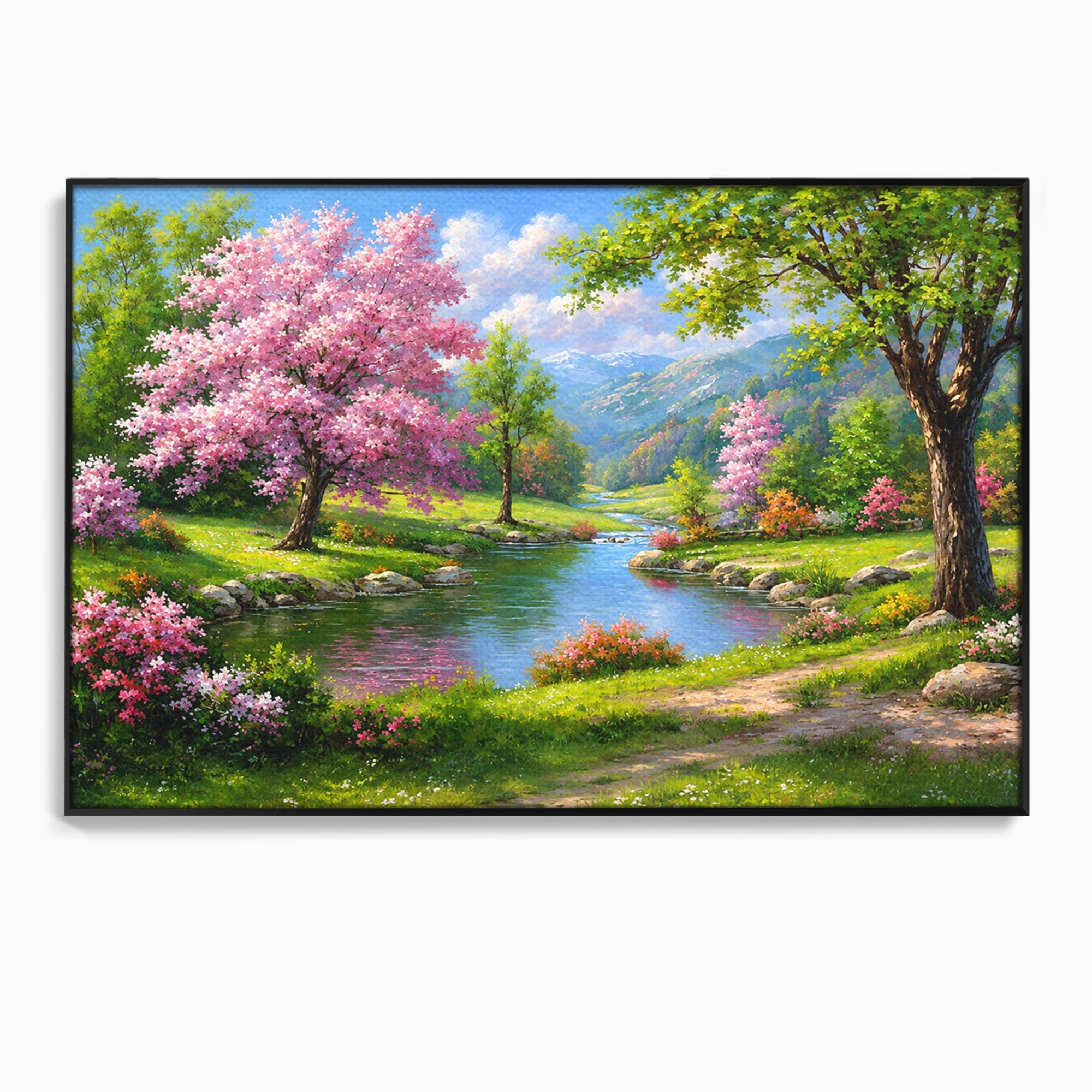 Tablou Canvas Premium LuxCanva® A1672, Peisaj Primavaratic, Peisaj, Primavara, Natura, Flori, Living, Culori Vibrante