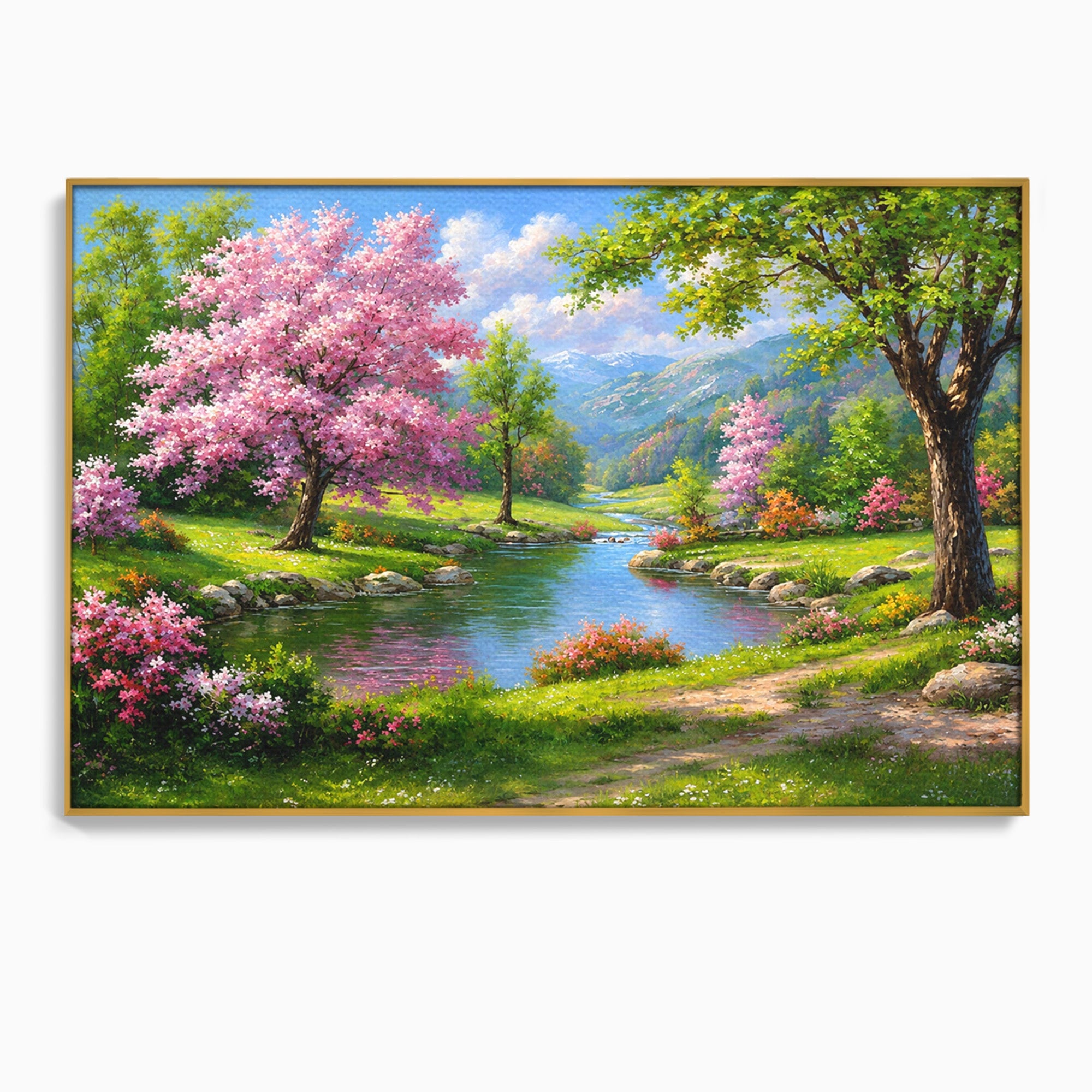 Tablou Canvas Premium LuxCanva® A1672, Peisaj Primavaratic, Peisaj, Primavara, Natura, Flori, Living, Culori Vibrante
