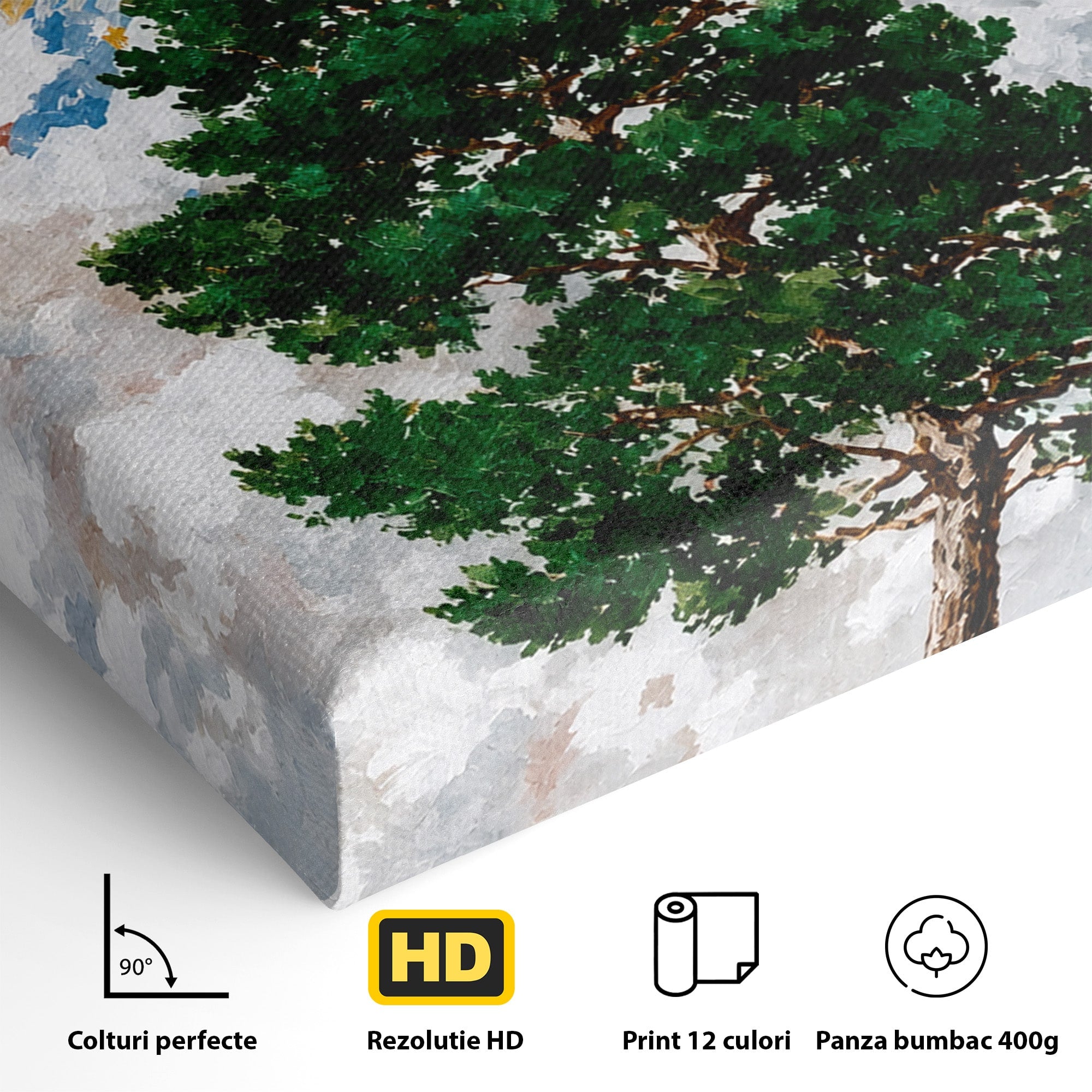Tablou Canvas Premium LuxCanva® A1674, Copacul Sub Soare, Copac, Soare, Peisaj, Natura, Living, Culori Vibrante