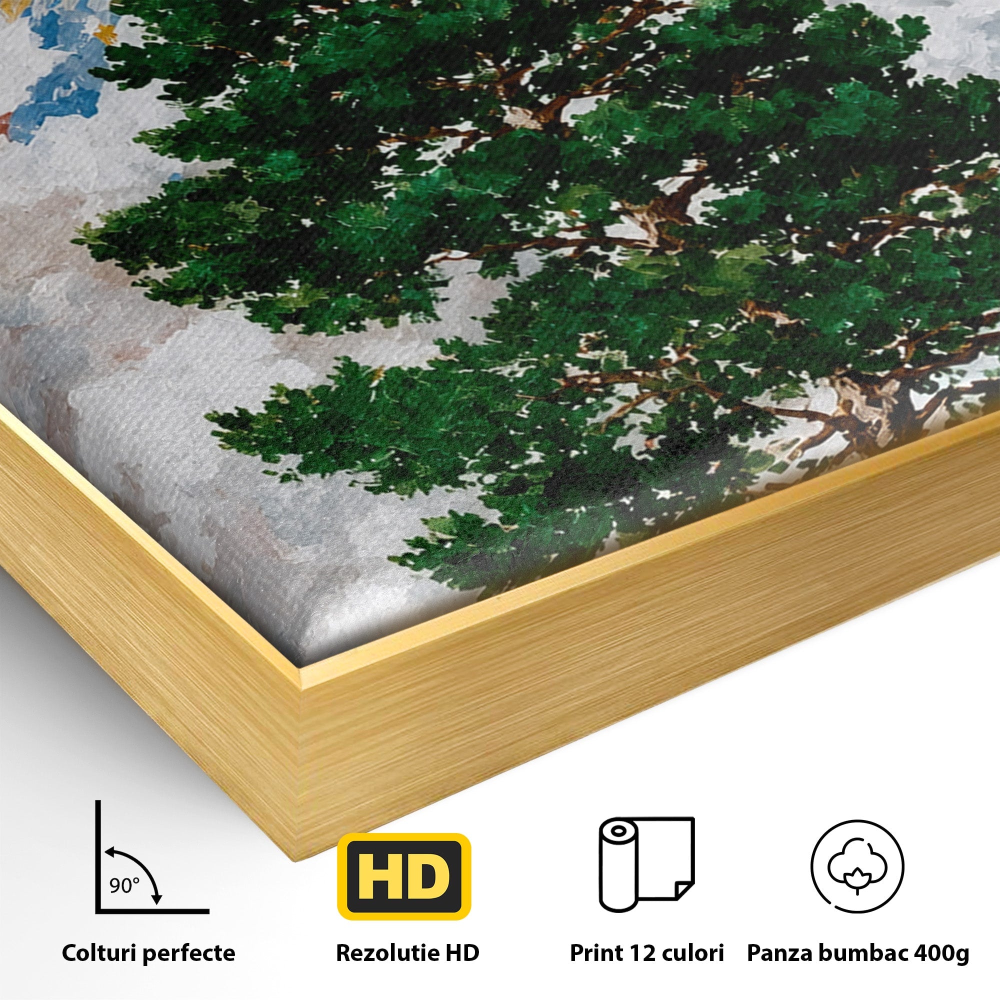 Tablou Canvas Premium LuxCanva® A1674, Copacul Sub Soare, Copac, Soare, Peisaj, Natura, Living, Culori Vibrante