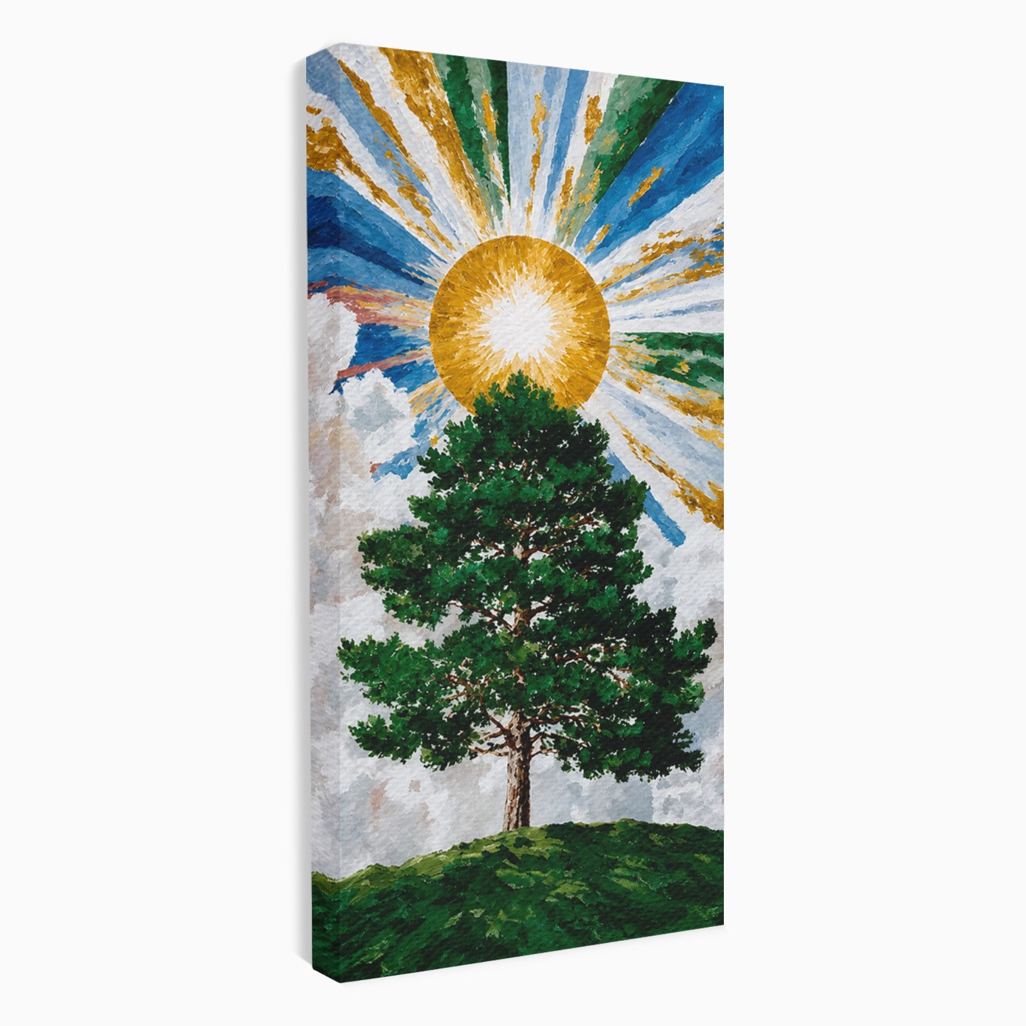 Tablou Canvas Premium LuxCanva® A1674, Copacul Sub Soare, Copac, Soare, Peisaj, Natura, Living, Culori Vibrante