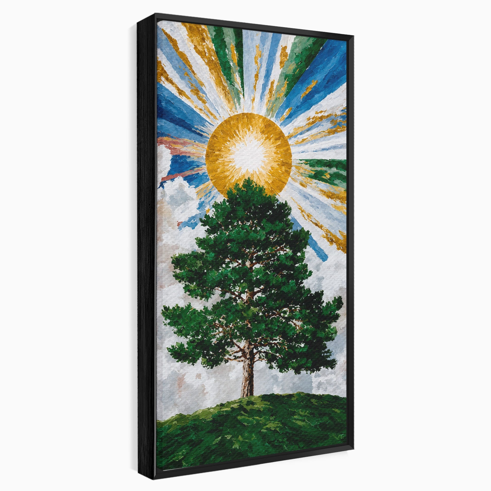 Tablou Canvas Premium LuxCanva® A1674, Copacul Sub Soare, Copac, Soare, Peisaj, Natura, Living, Culori Vibrante