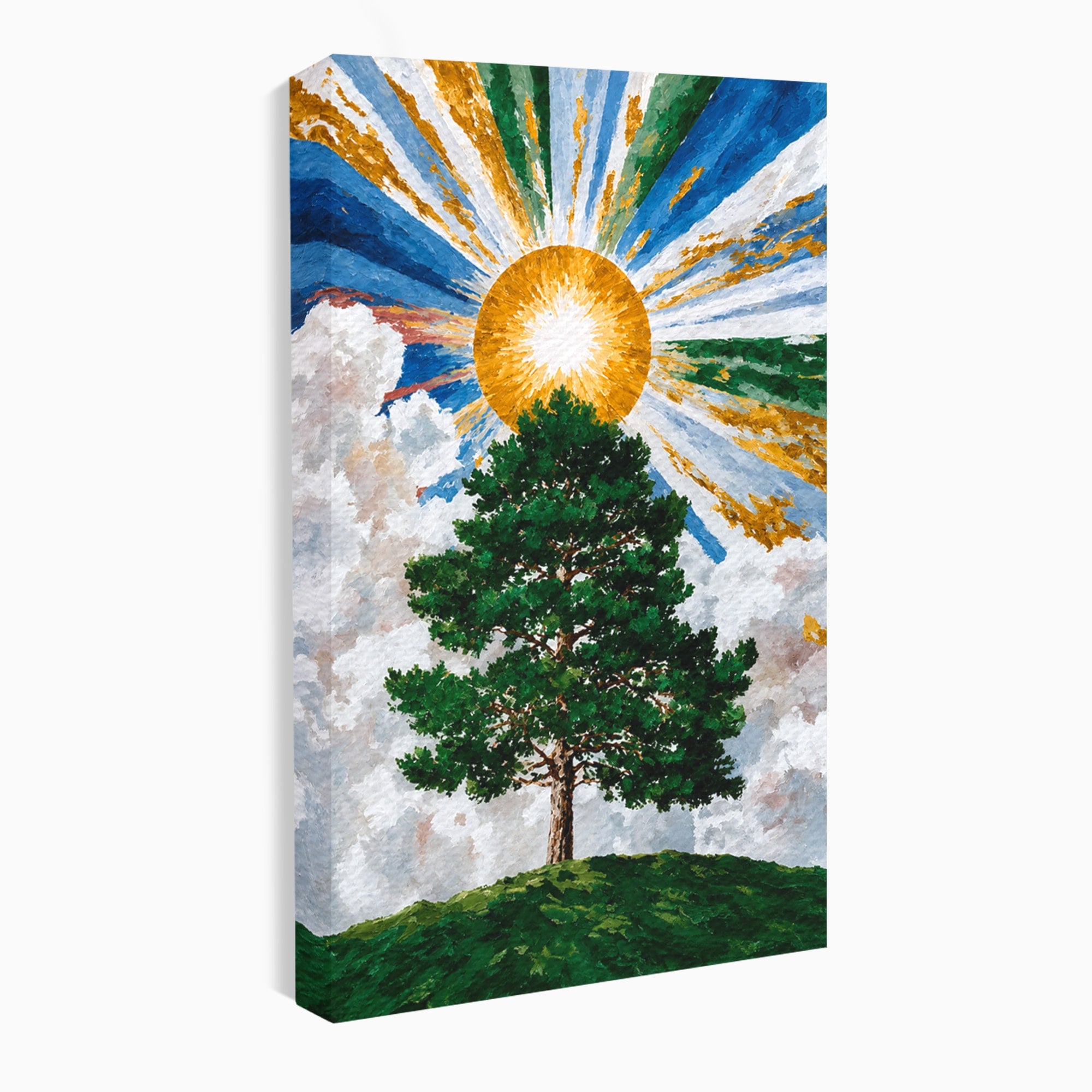 Tablou Canvas Premium LuxCanva® A1674, Copacul Sub Soare, Copac, Soare, Peisaj, Natura, Living, Culori Vibrante