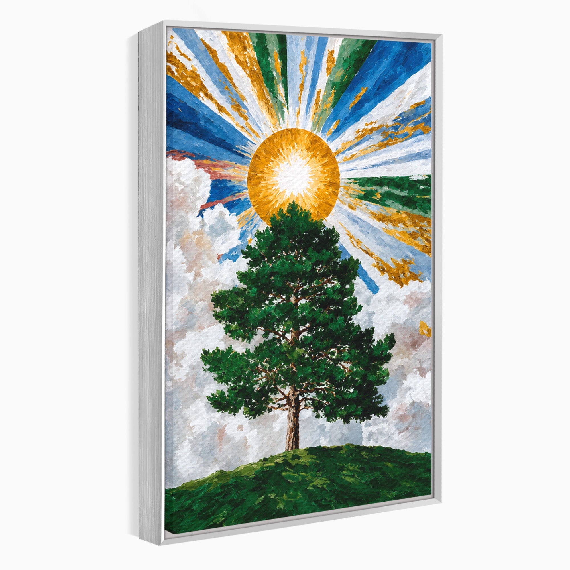 Tablou Canvas Premium LuxCanva® A1674, Copacul Sub Soare, Copac, Soare, Peisaj, Natura, Living, Culori Vibrante