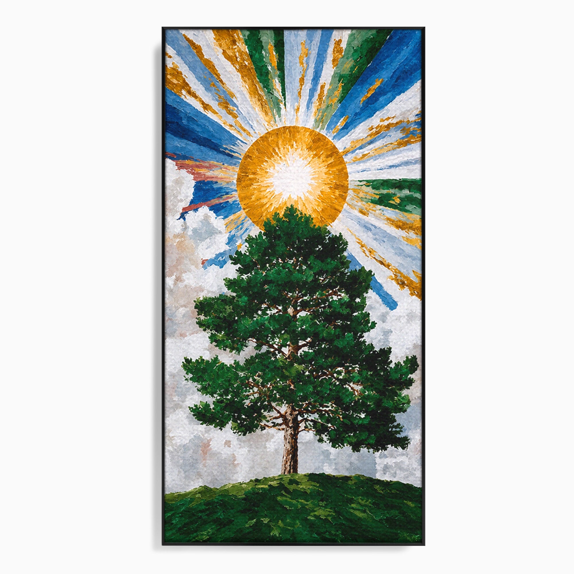 Tablou Canvas Premium LuxCanva® A1674, Copacul Sub Soare, Copac, Soare, Peisaj, Natura, Living, Culori Vibrante