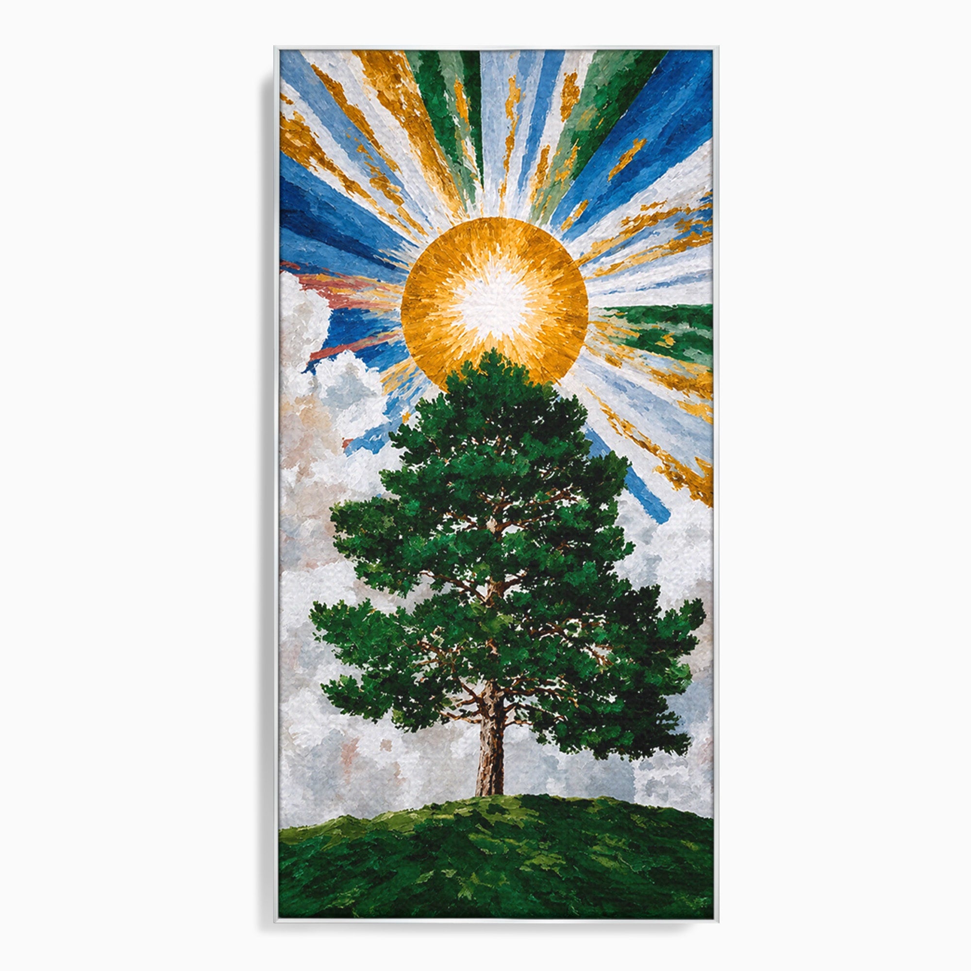 Tablou Canvas Premium LuxCanva® A1674, Copacul Sub Soare, Copac, Soare, Peisaj, Natura, Living, Culori Vibrante