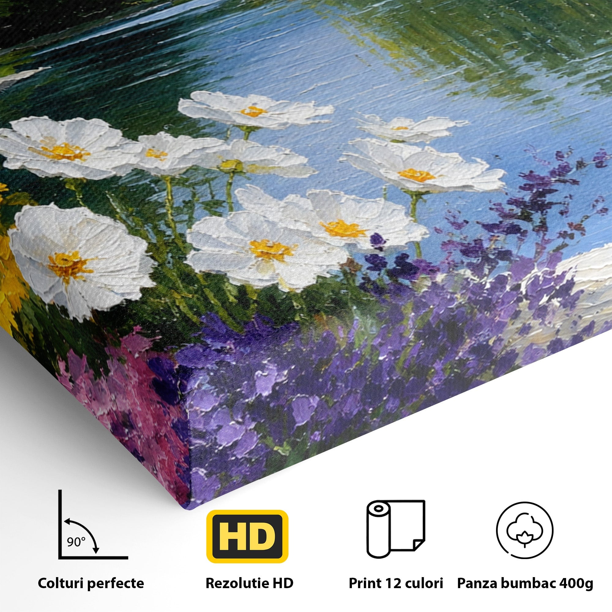 Tablou Canvas Premium LuxCanva® A1675, Peisaj de Vara, Peisaj, Vara, Flori, Natura, Living, Culori Vibrante