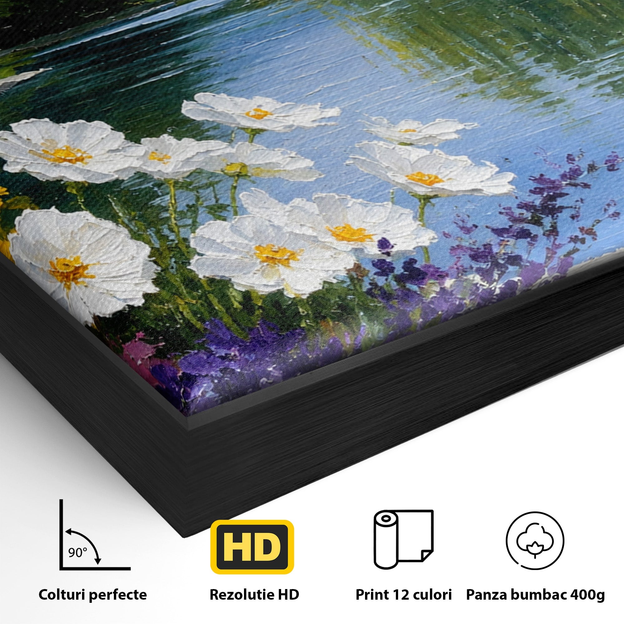 Tablou Canvas Premium LuxCanva® A1675, Peisaj de Vara, Peisaj, Vara, Flori, Natura, Living, Culori Vibrante