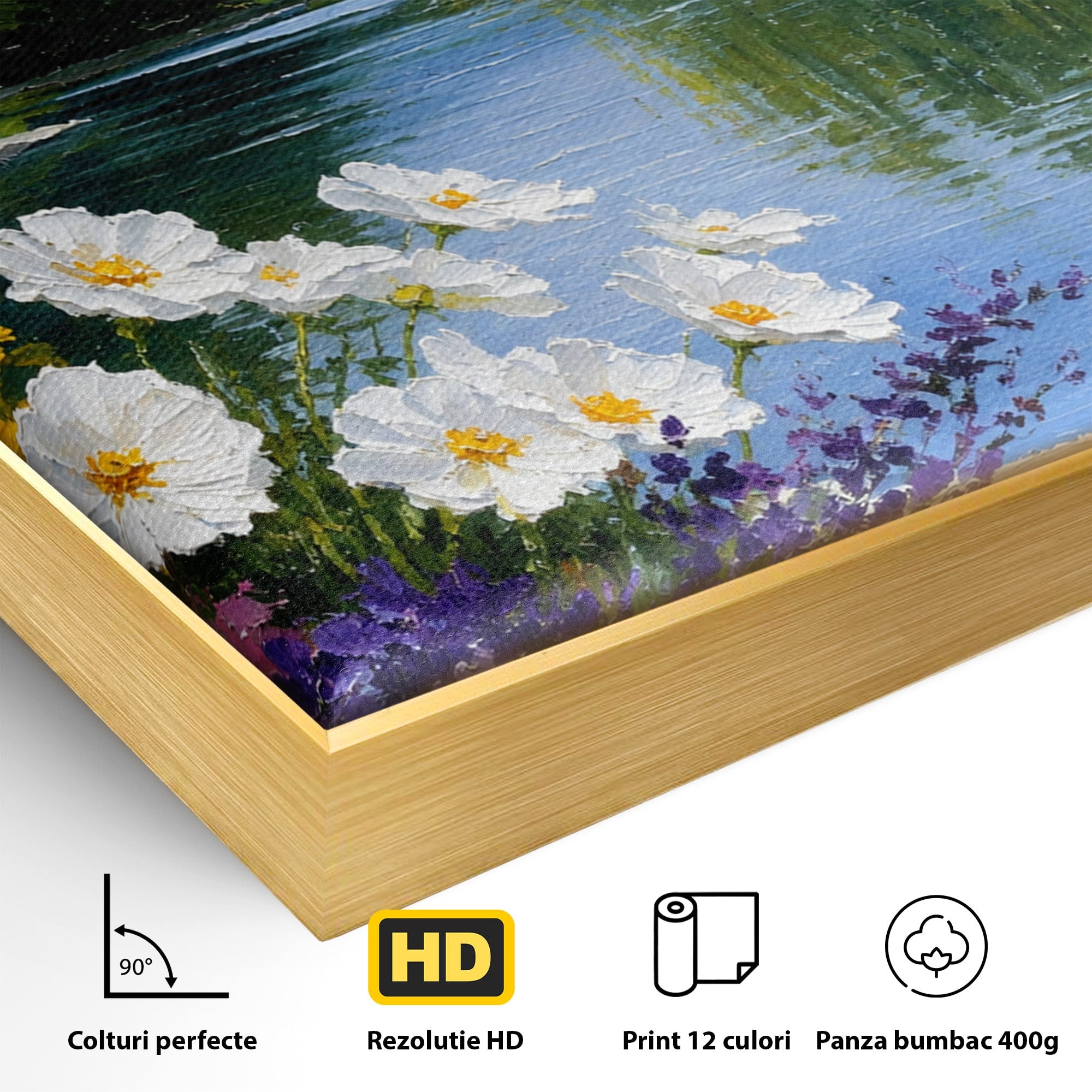 Tablou Canvas Premium LuxCanva® A1675, Peisaj de Vara, Peisaj, Vara, Flori, Natura, Living, Culori Vibrante