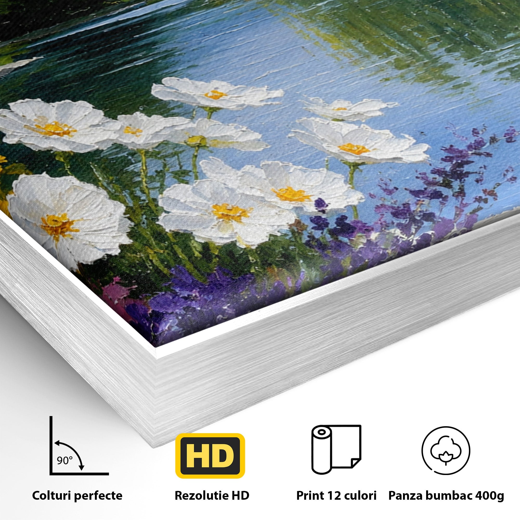 Tablou Canvas Premium LuxCanva® A1675, Peisaj de Vara, Peisaj, Vara, Flori, Natura, Living, Culori Vibrante