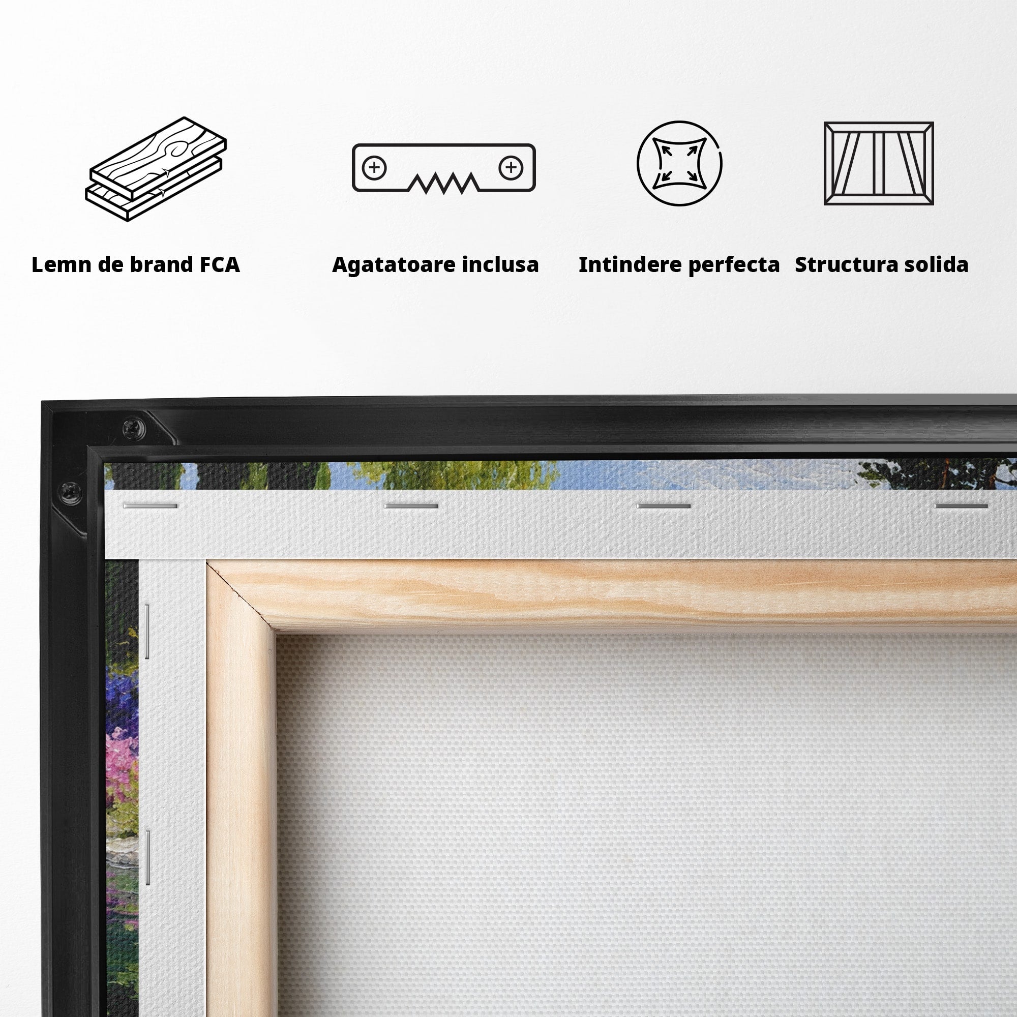 Tablou Canvas Premium LuxCanva® A1675, Peisaj de Vara, Peisaj, Vara, Flori, Natura, Living, Culori Vibrante