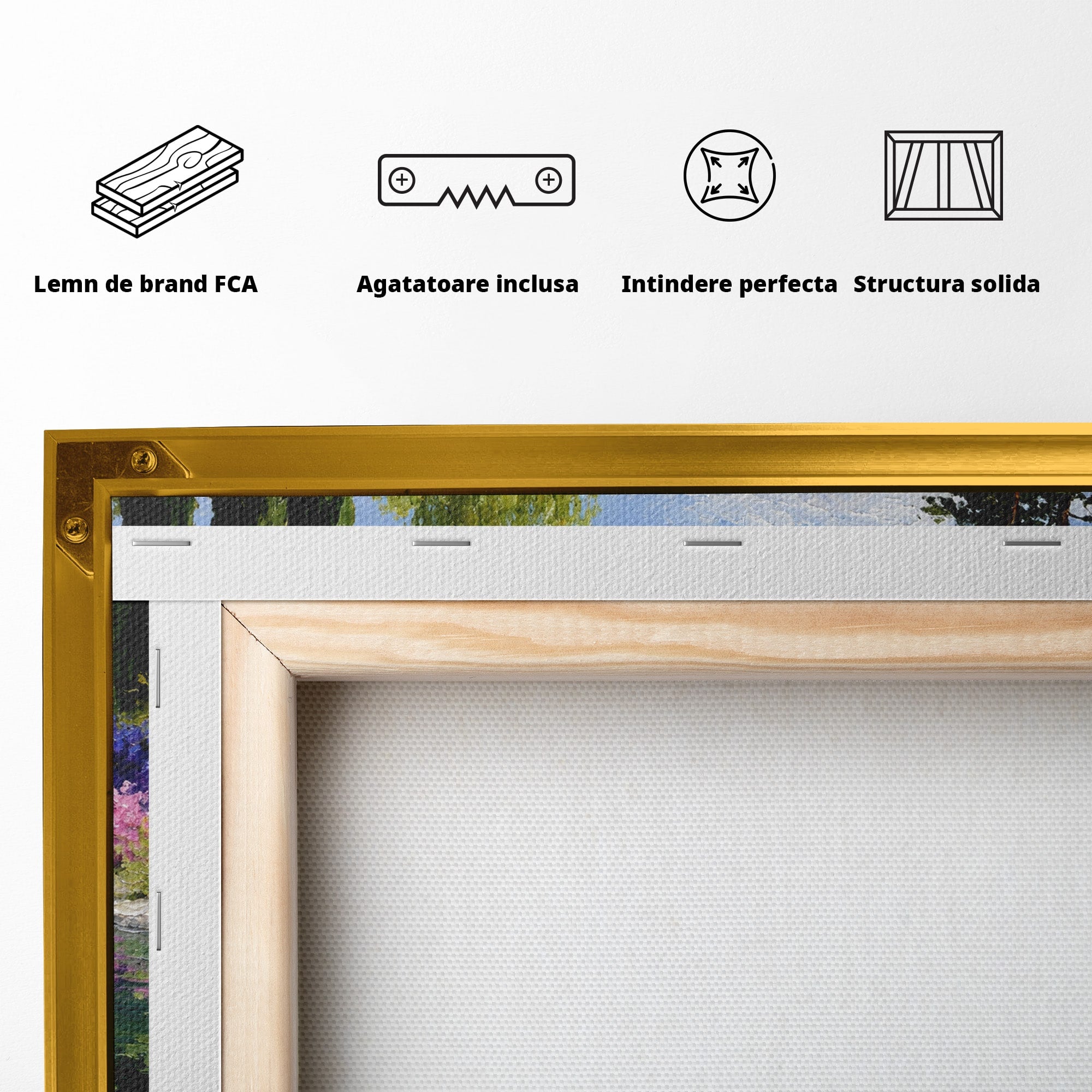 Tablou Canvas Premium LuxCanva® A1675, Peisaj de Vara, Peisaj, Vara, Flori, Natura, Living, Culori Vibrante