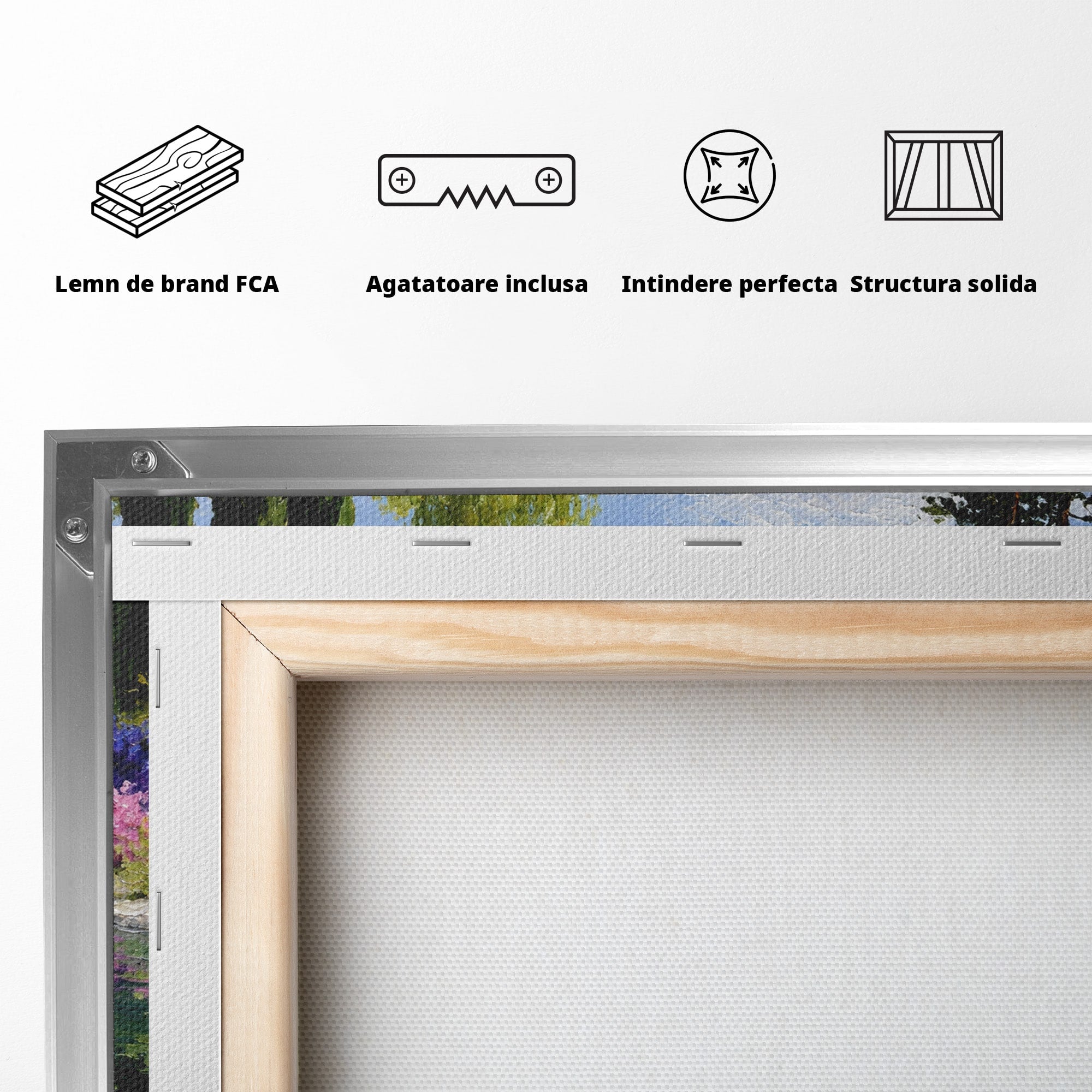 Tablou Canvas Premium LuxCanva® A1675, Peisaj de Vara, Peisaj, Vara, Flori, Natura, Living, Culori Vibrante