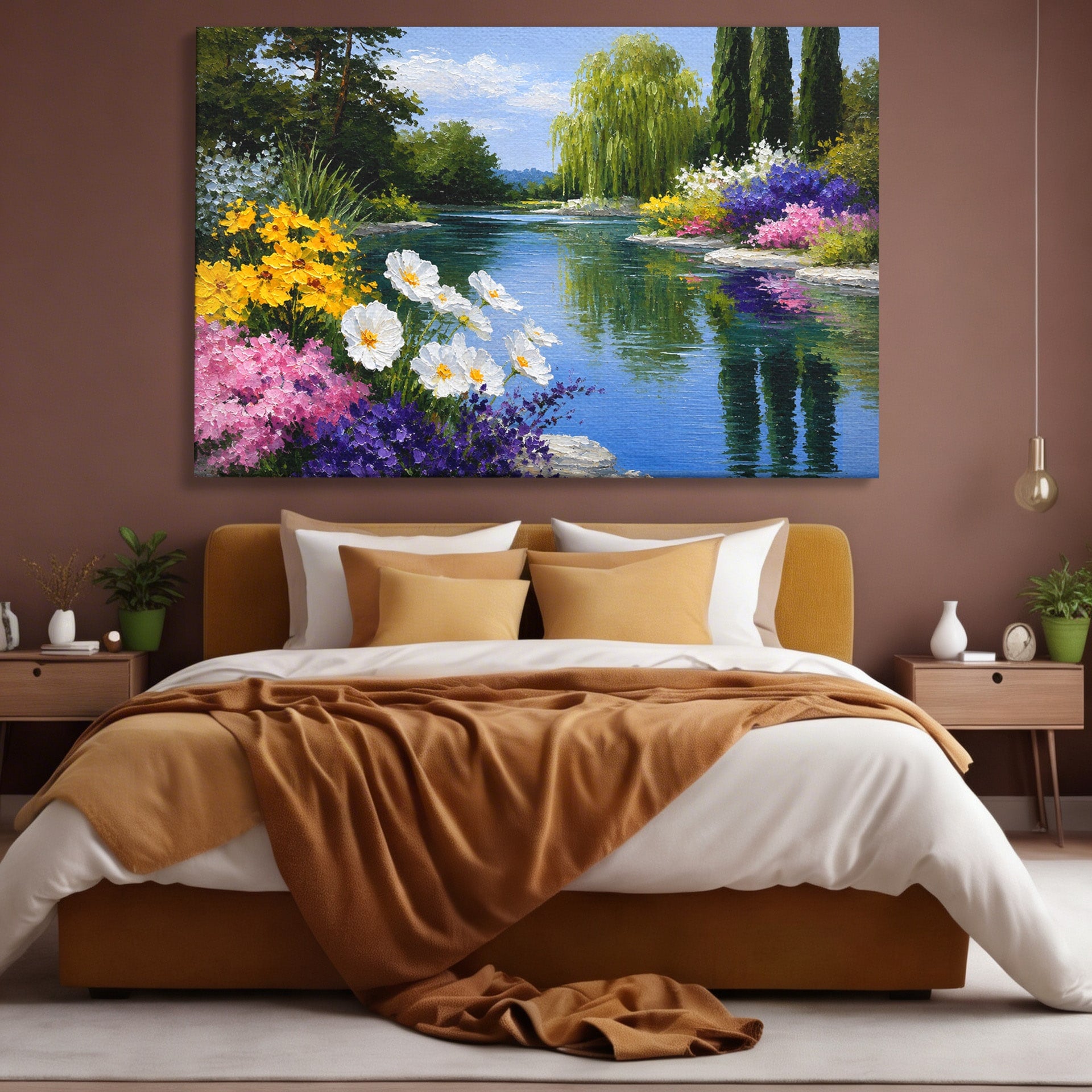 Tablou Canvas Premium LuxCanva® A1675, Peisaj de Vara, Peisaj, Vara, Flori, Natura, Living, Culori Vibrante