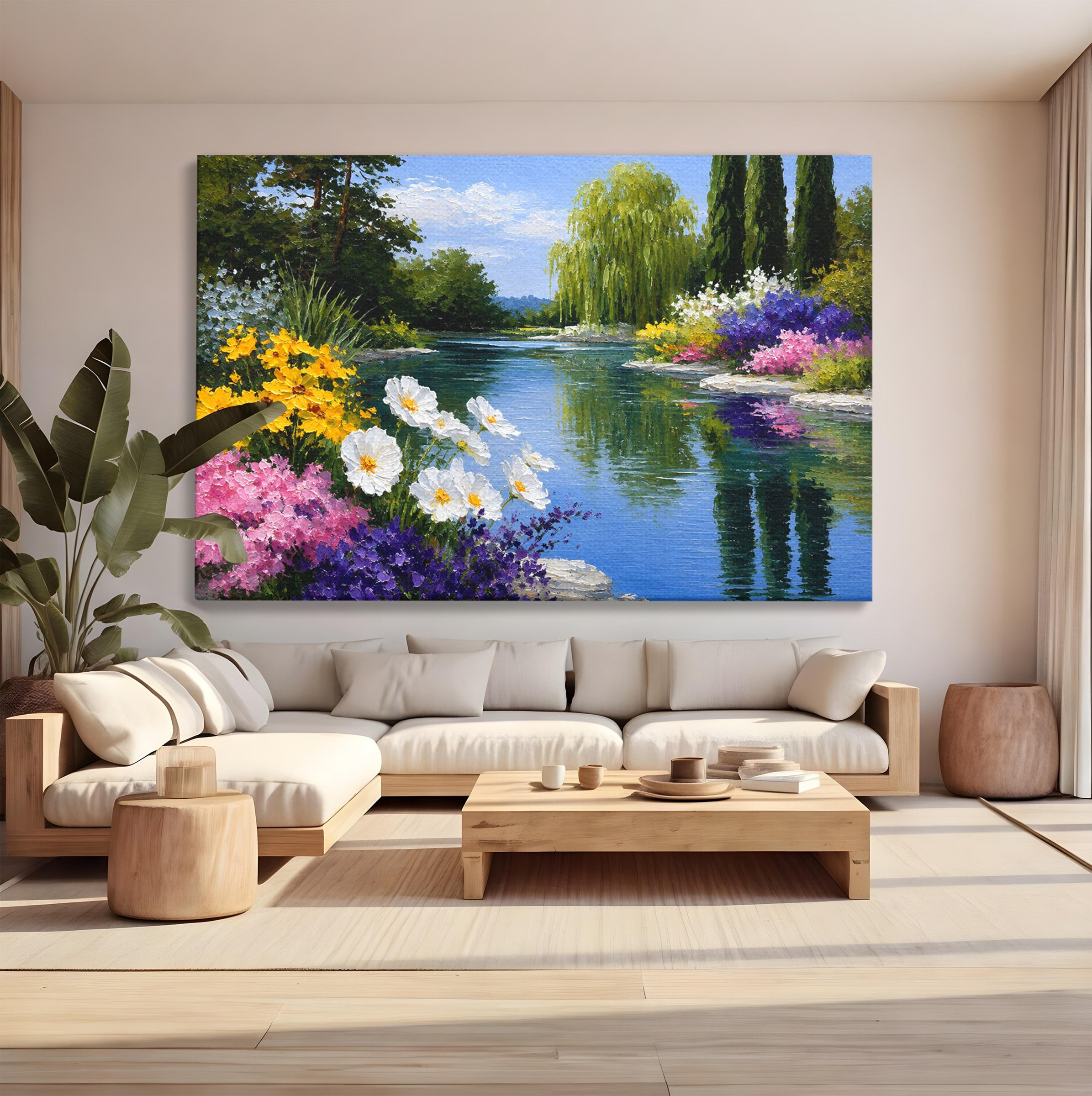Tablou Canvas Premium LuxCanva® A1675, Peisaj de Vara, Peisaj, Vara, Flori, Natura, Living, Culori Vibrante