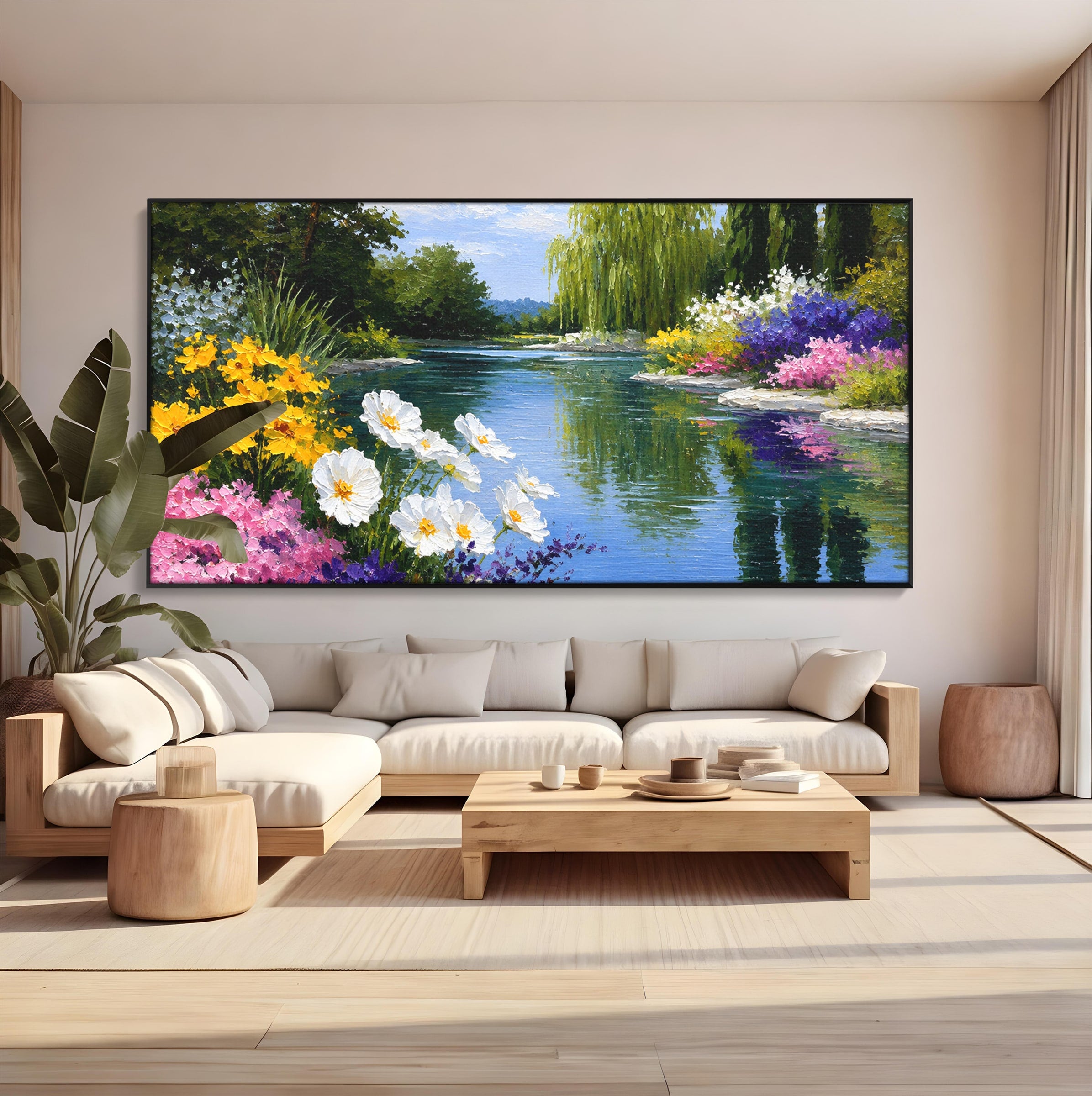 Tablou Canvas Premium LuxCanva® A1675, Peisaj de Vara, Peisaj, Vara, Flori, Natura, Living, Culori Vibrante