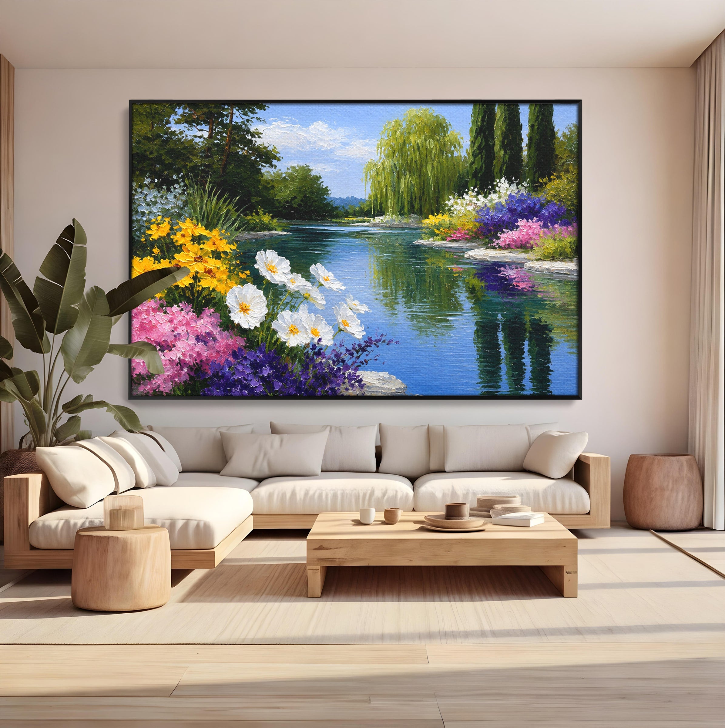 Tablou Canvas Premium LuxCanva® A1675, Peisaj de Vara, Peisaj, Vara, Flori, Natura, Living, Culori Vibrante