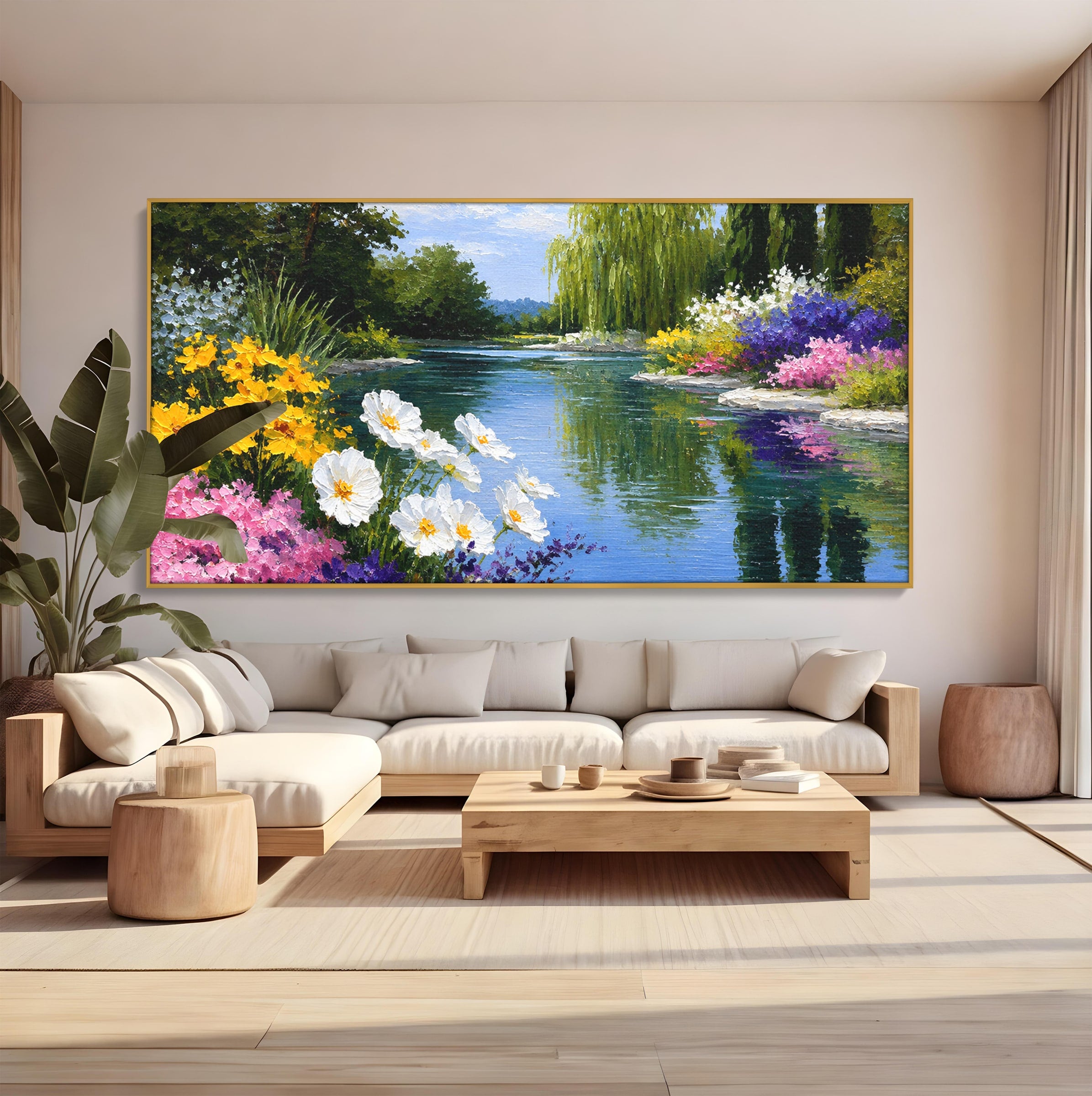 Tablou Canvas Premium LuxCanva® A1675, Peisaj de Vara, Peisaj, Vara, Flori, Natura, Living, Culori Vibrante