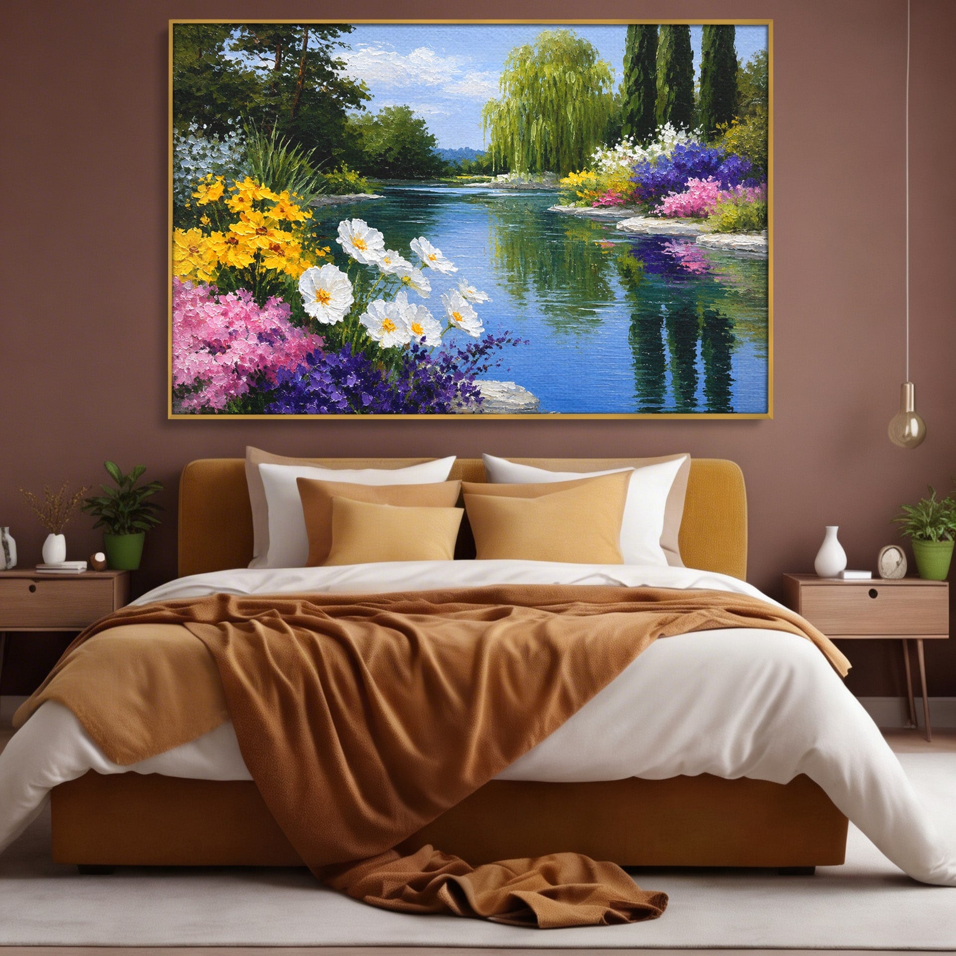Tablou Canvas Premium LuxCanva® A1675, Peisaj de Vara, Peisaj, Vara, Flori, Natura, Living, Culori Vibrante