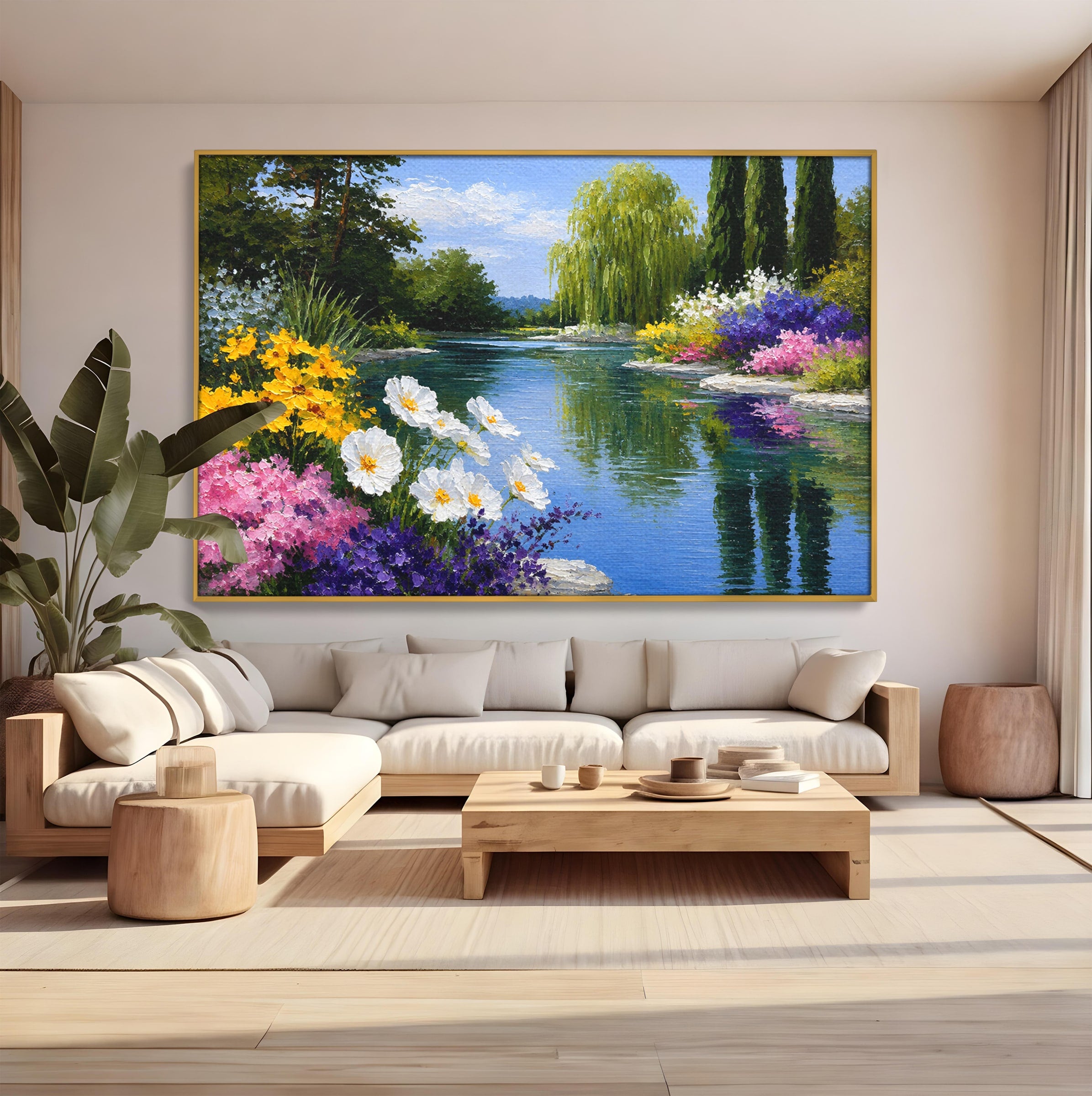 Tablou Canvas Premium LuxCanva® A1675, Peisaj de Vara, Peisaj, Vara, Flori, Natura, Living, Culori Vibrante