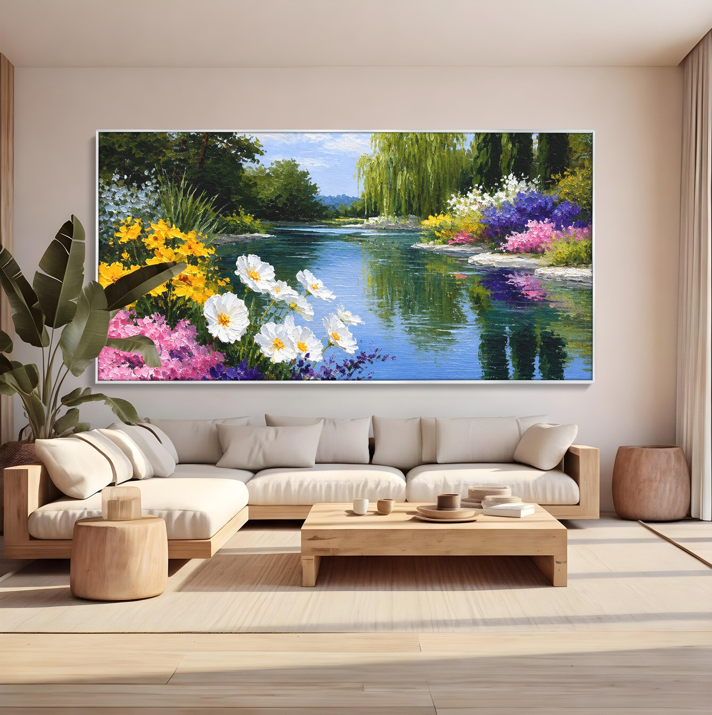Tablou Canvas Premium LuxCanva® A1675, Peisaj de Vara, Peisaj, Vara, Flori, Natura, Living, Culori Vibrante