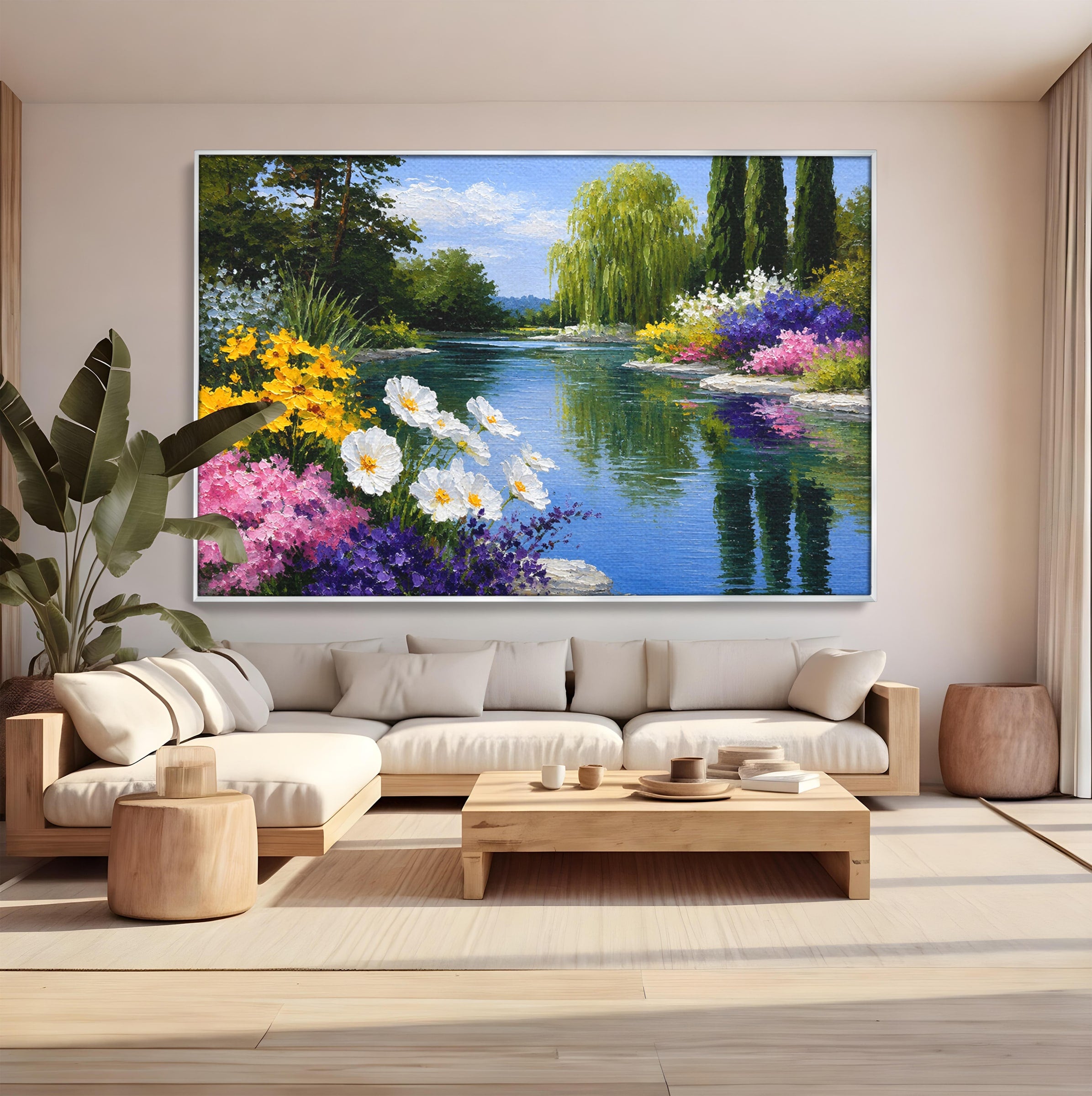 Tablou Canvas Premium LuxCanva® A1675, Peisaj de Vara, Peisaj, Vara, Flori, Natura, Living, Culori Vibrante
