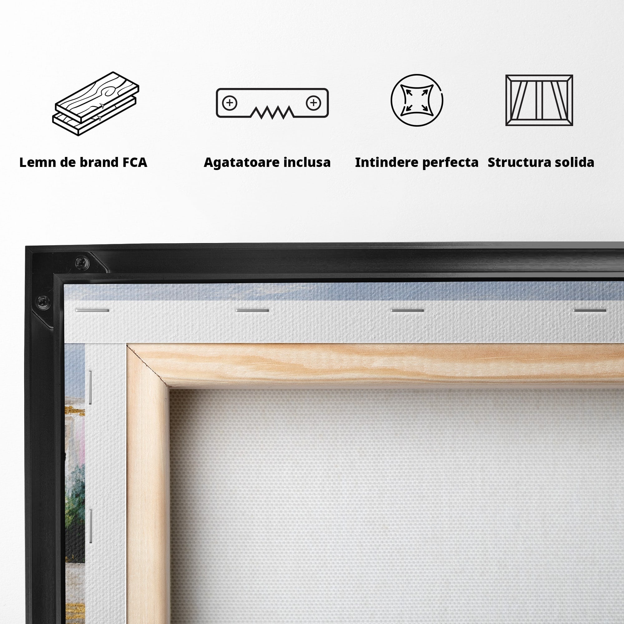 Tablou Canvas Premium LuxCanva® A1676, Oras Mediteranean, Oras, Peisaj, Mediterran, Arhitectura, Living, Dormitor, Culori Vibrante