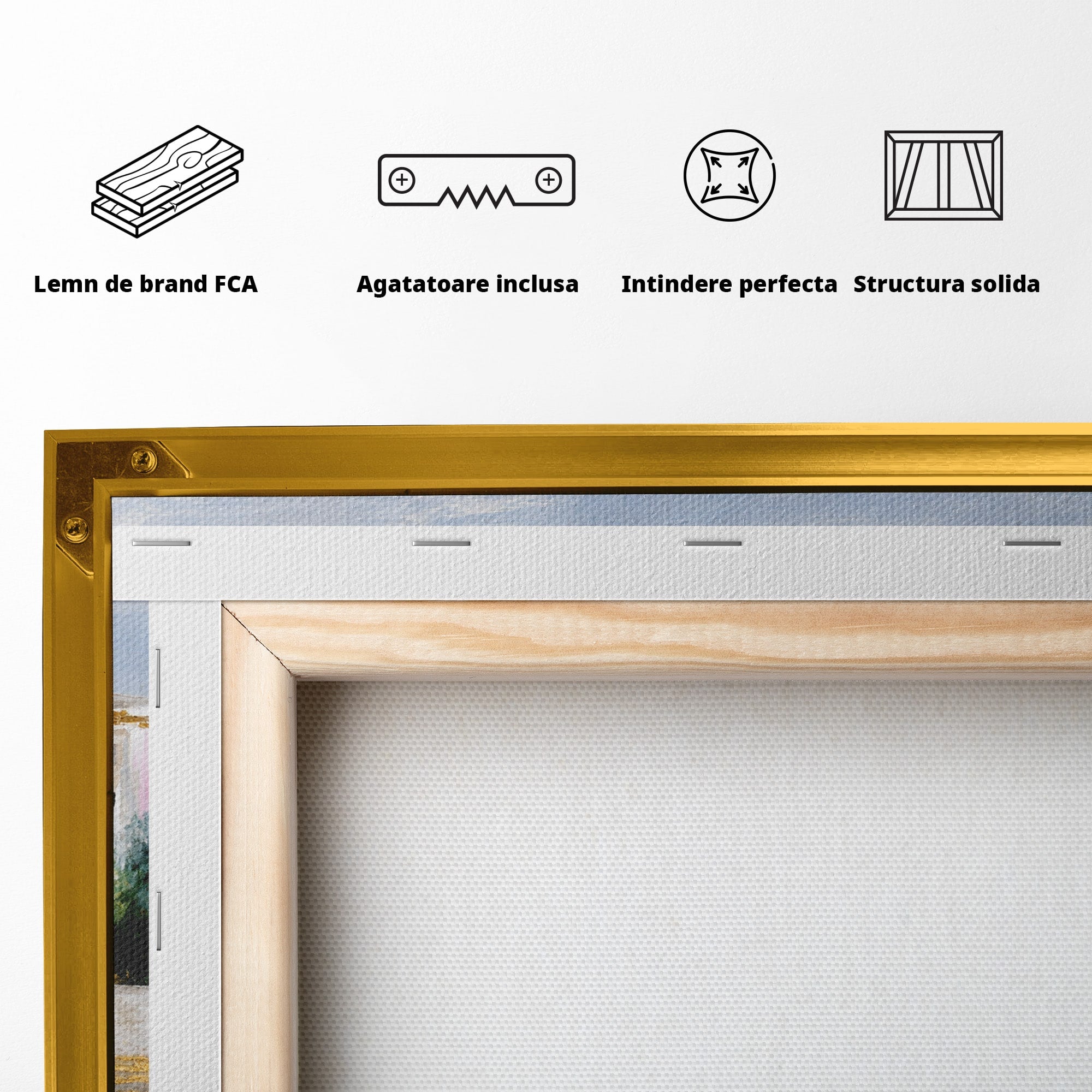 Tablou Canvas Premium LuxCanva® A1676, Oras Mediteranean, Oras, Peisaj, Mediterran, Arhitectura, Living, Dormitor, Culori Vibrante