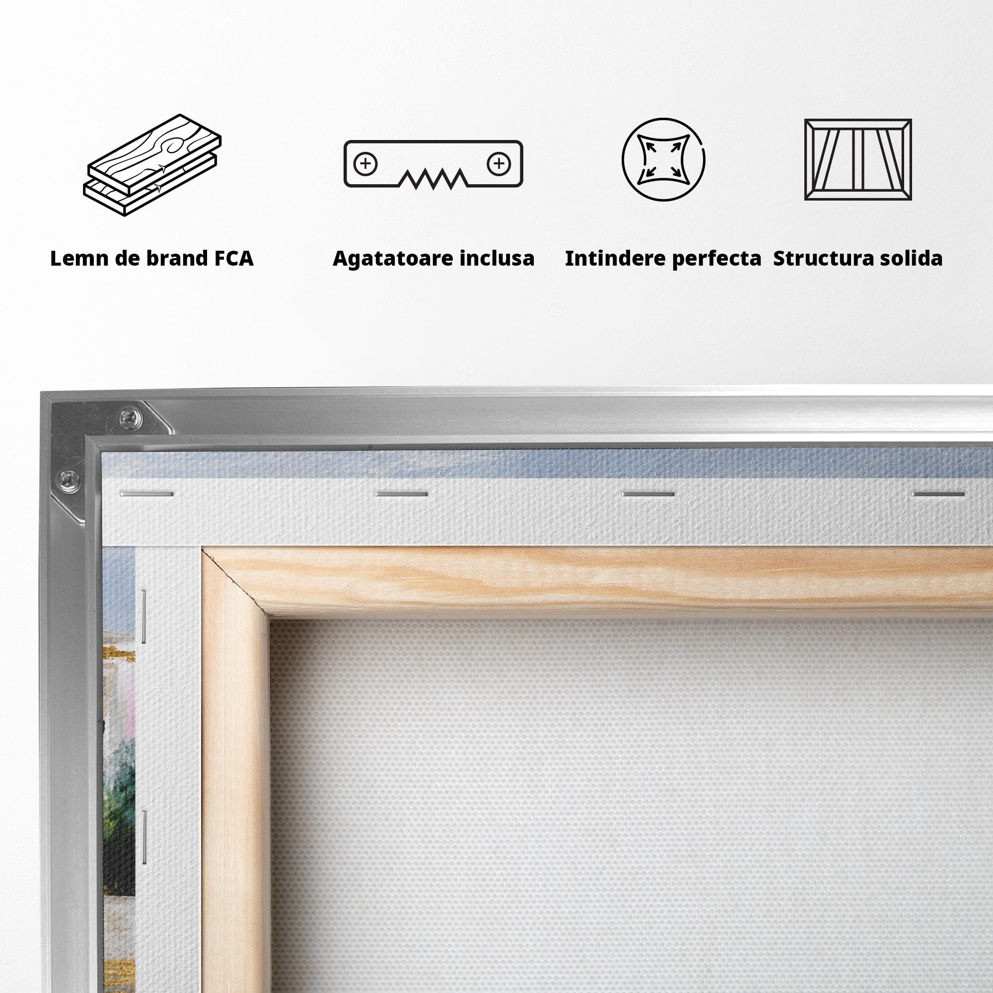 Tablou Canvas Premium LuxCanva® A1676, Oras Mediteranean, Oras, Peisaj, Mediterran, Arhitectura, Living, Dormitor, Culori Vibrante