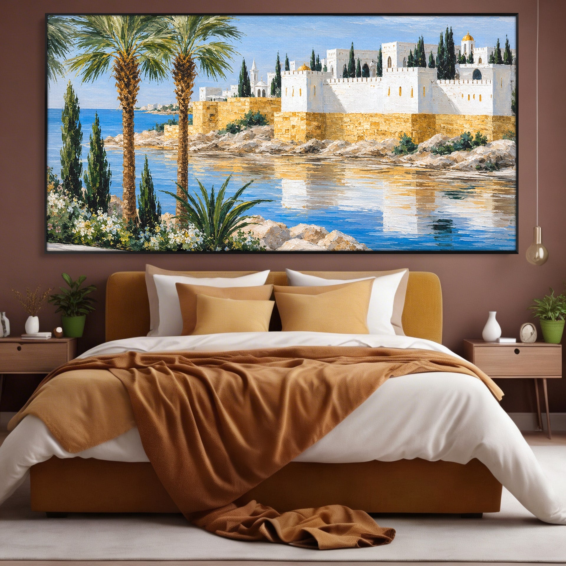 Tablou Canvas Premium LuxCanva® A1677, Castel Mediteranean, Castel, Peisaj, Mare, Mediterran, Living, Culori Vibrante