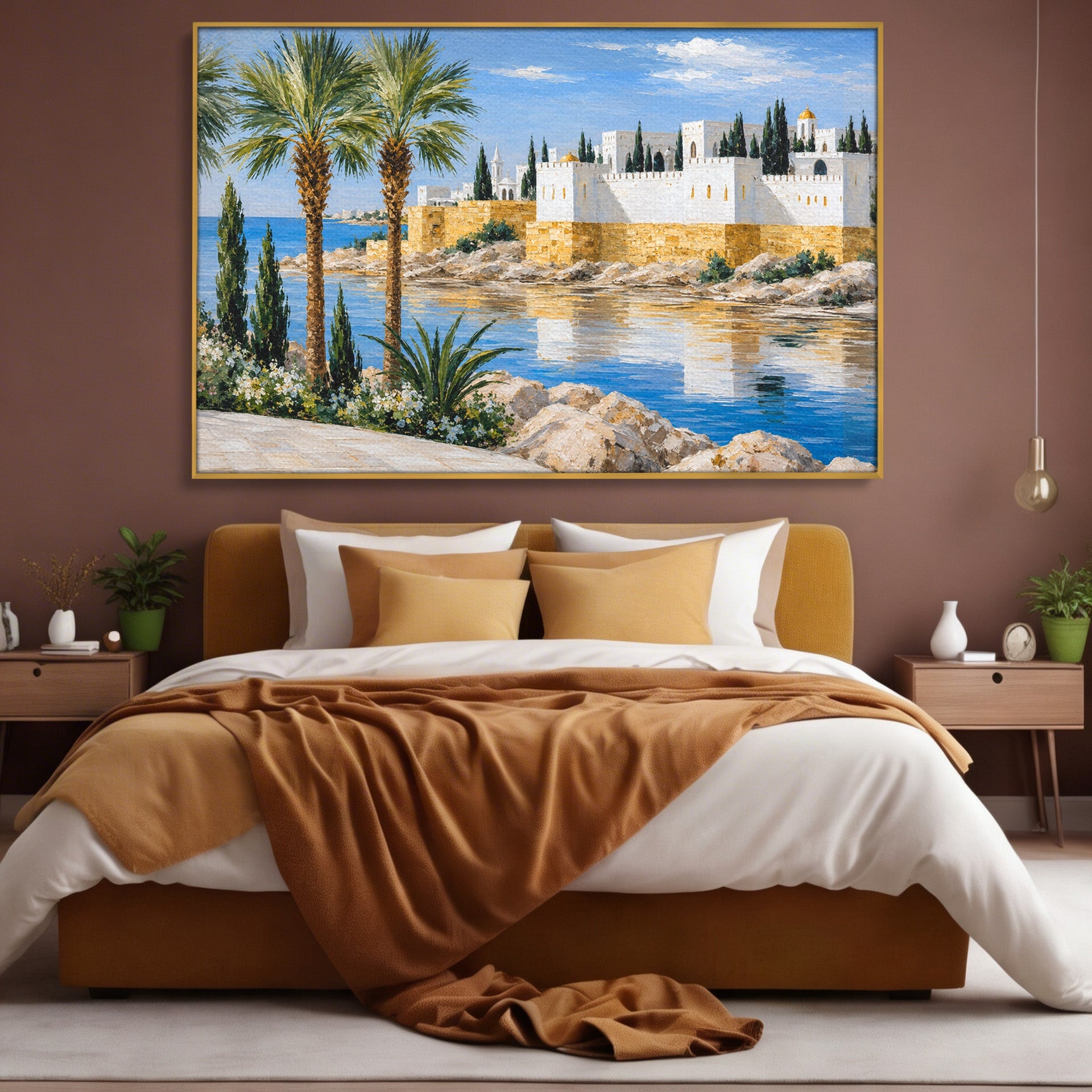 Tablou Canvas Premium LuxCanva® A1677, Castel Mediteranean, Castel, Peisaj, Mare, Mediterran, Living, Culori Vibrante