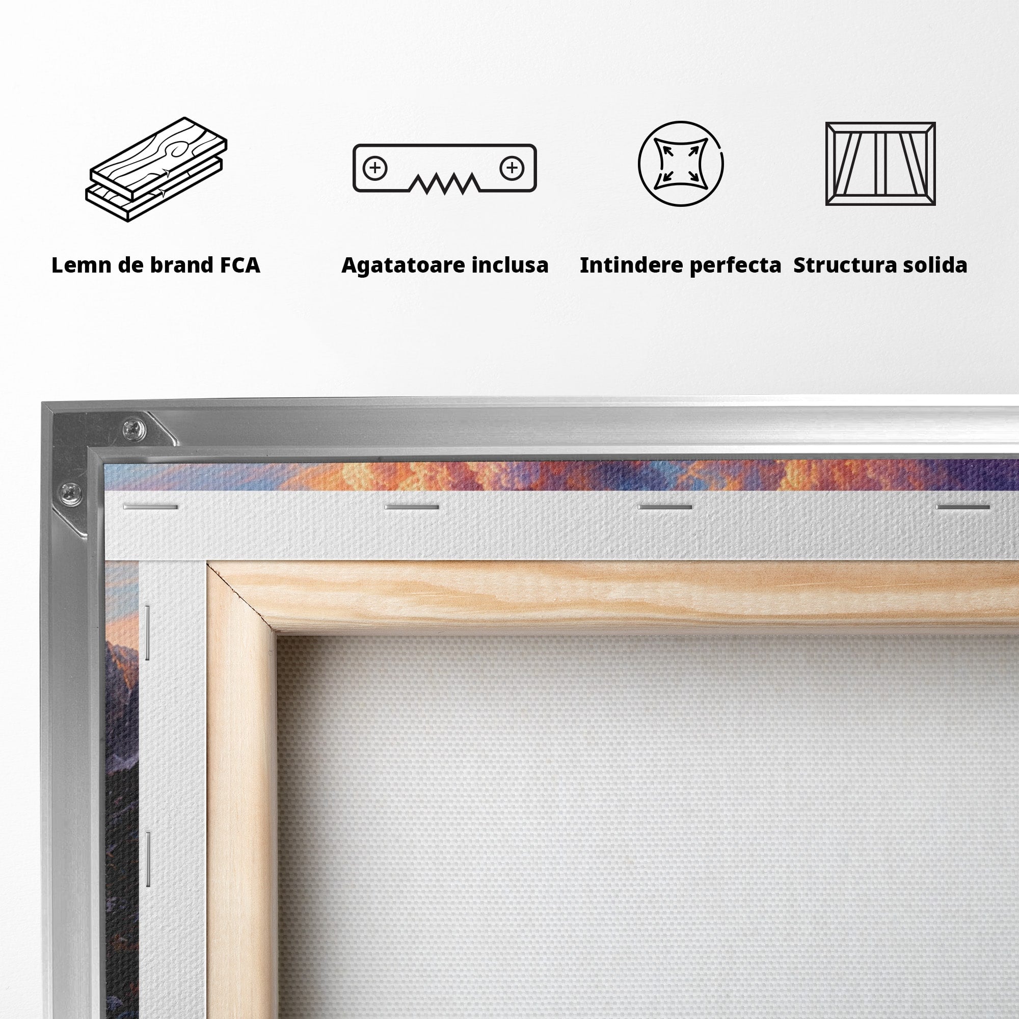 Tablou Canvas Premium LuxCanva® A1678, Reflexii Montane, Munti, Lac, Apus, Natura, Peisaj, Living, Culori Vibrante
