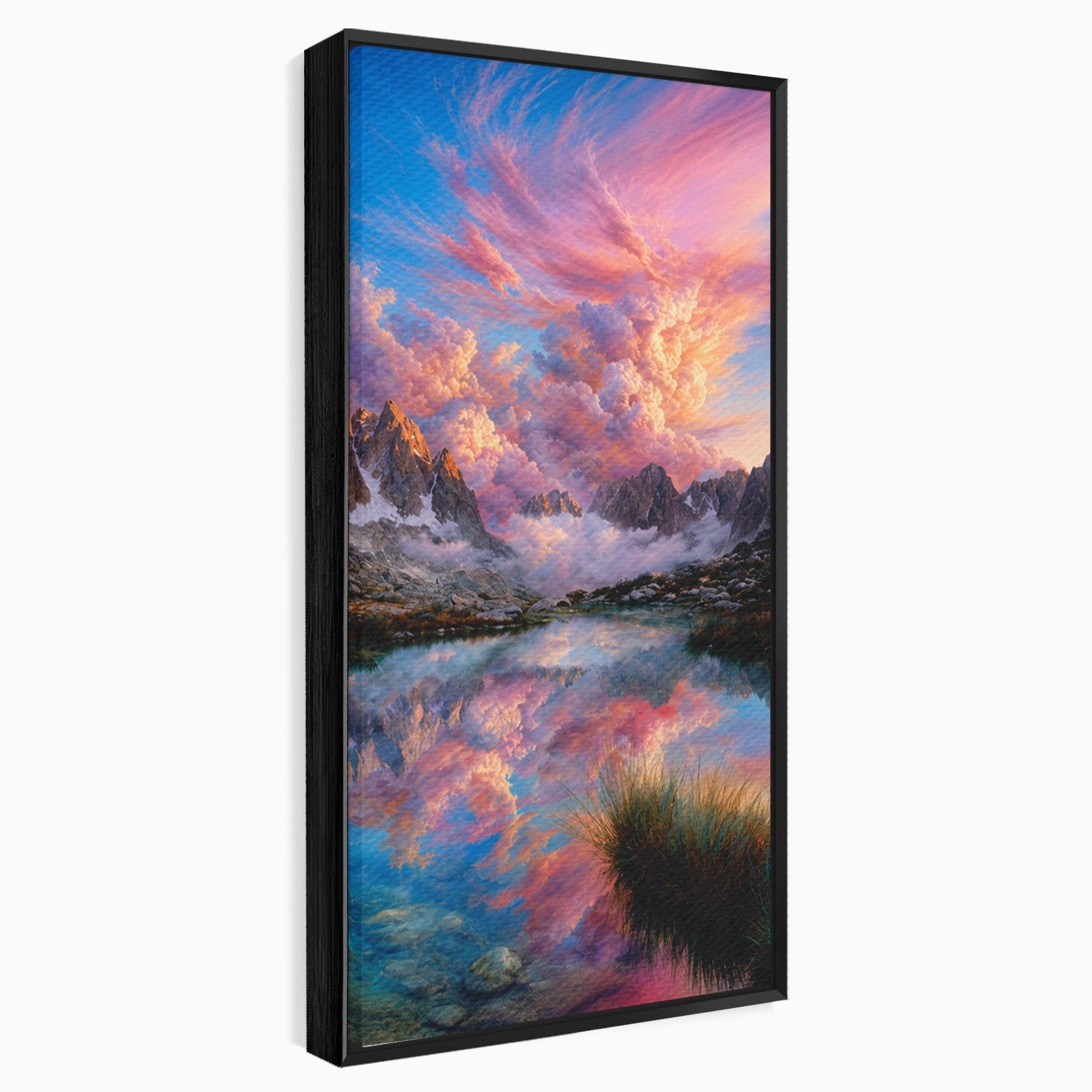Tablou Canvas Premium LuxCanva® A1678, Reflexii Montane, Munti, Lac, Apus, Natura, Peisaj, Living, Culori Vibrante