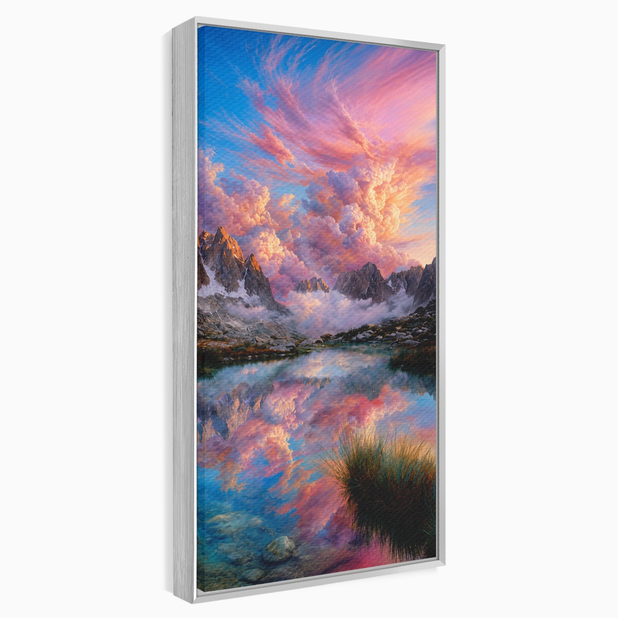 Tablou Canvas Premium LuxCanva® A1678, Reflexii Montane, Munti, Lac, Apus, Natura, Peisaj, Living, Culori Vibrante