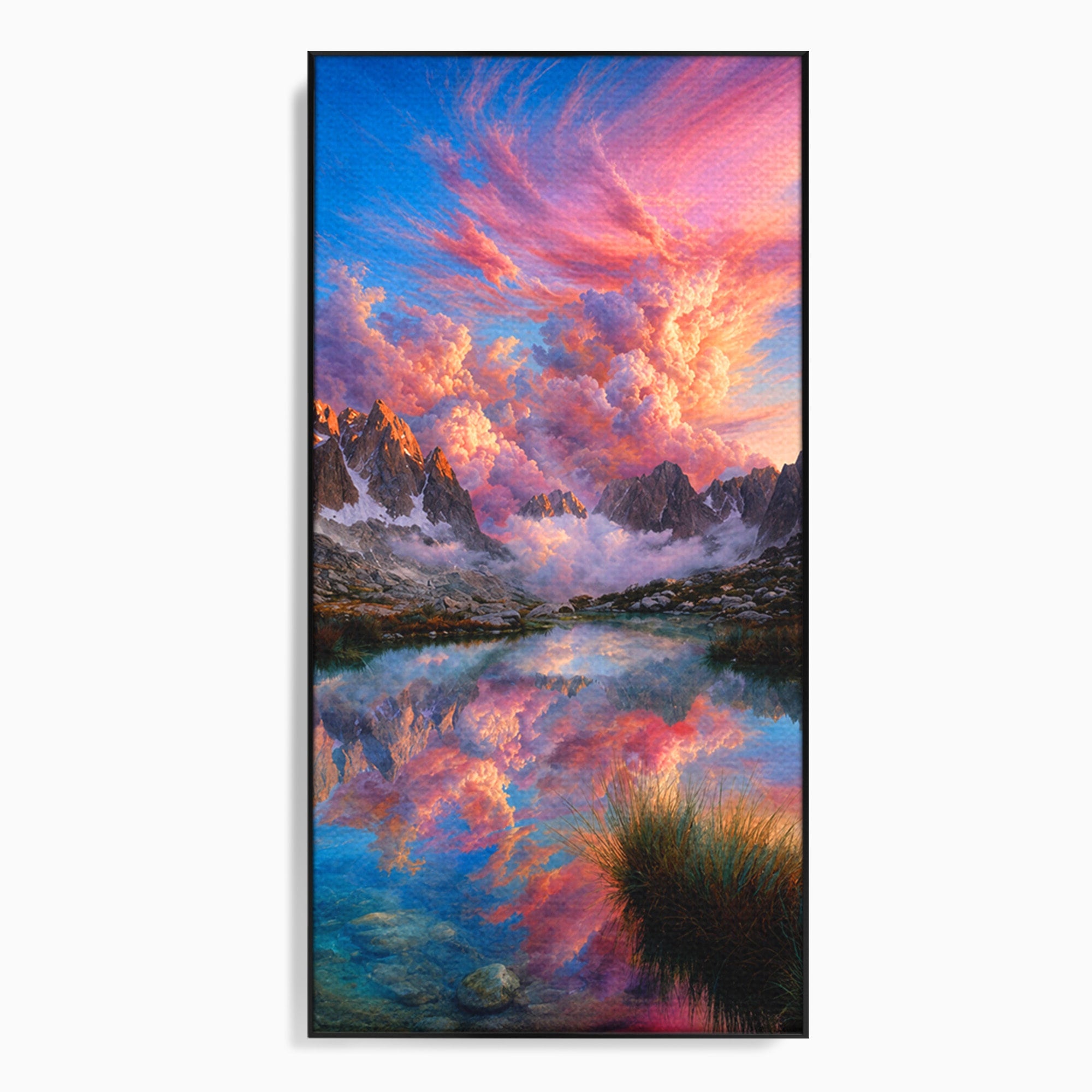 Tablou Canvas Premium LuxCanva® A1678, Reflexii Montane, Munti, Lac, Apus, Natura, Peisaj, Living, Culori Vibrante