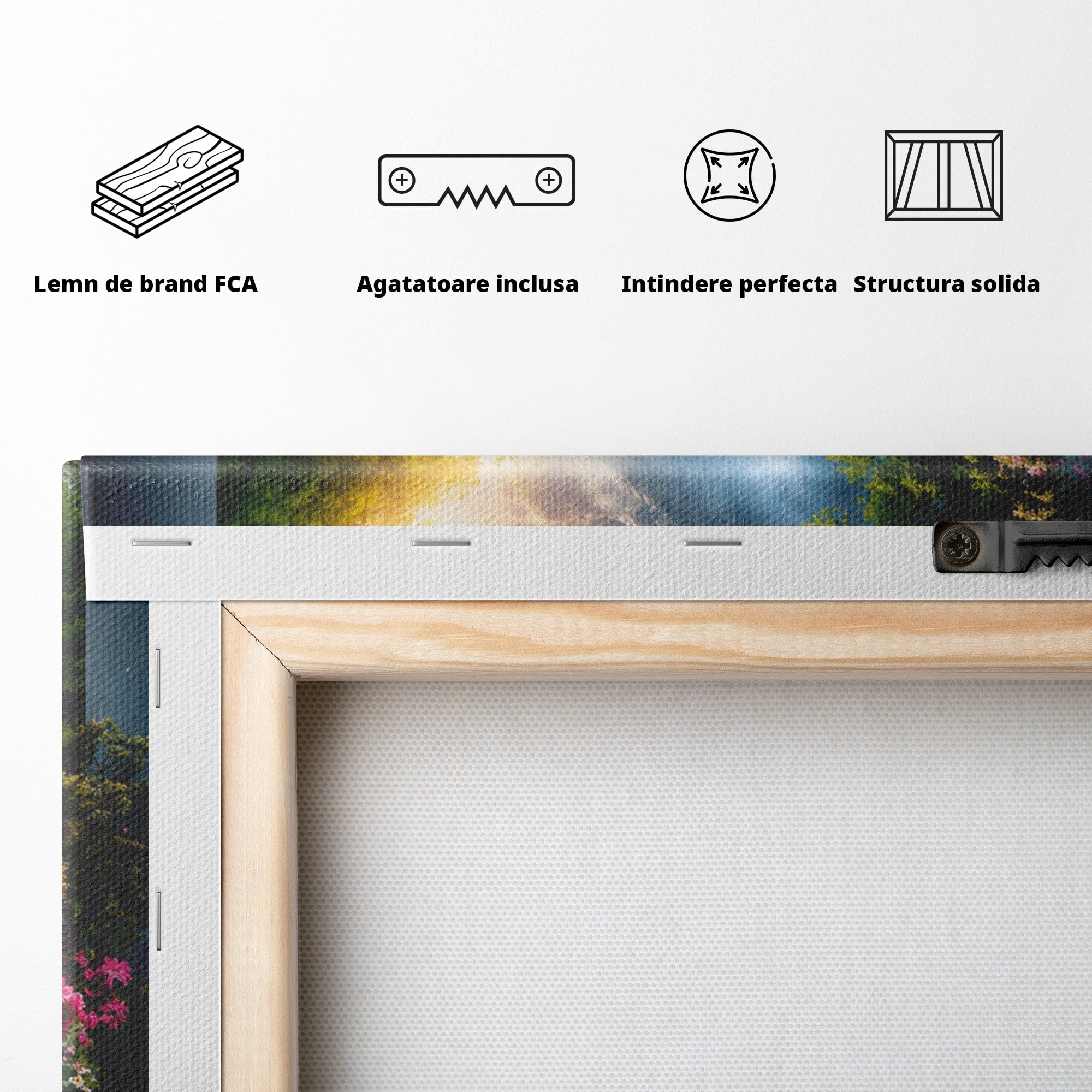 Tablou Canvas Premium LuxCanva® A1679, Cascada Montană, Cascada, Munti, Natura, Peisaj, Living, Culori Vibrante