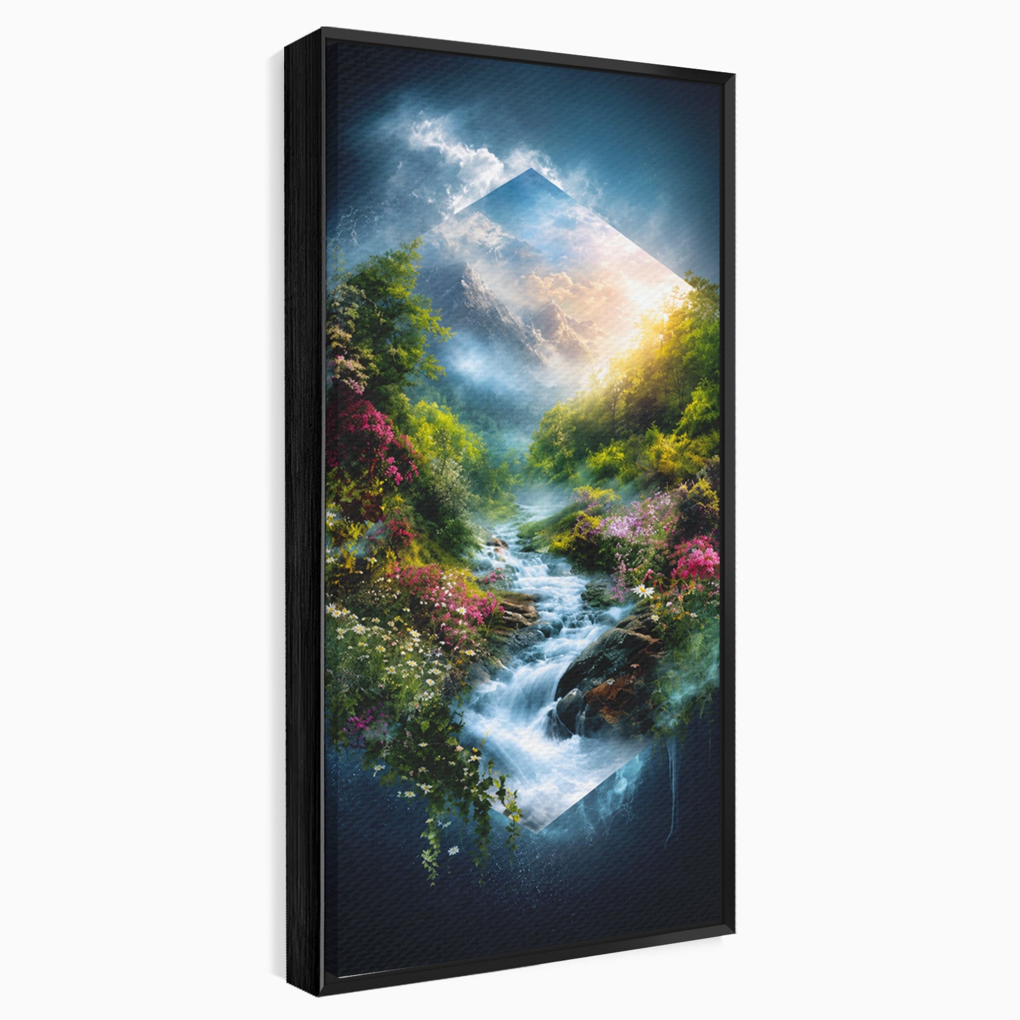 Tablou Canvas Premium LuxCanva® A1679, Cascada Montană, Cascada, Munti, Natura, Peisaj, Living, Culori Vibrante