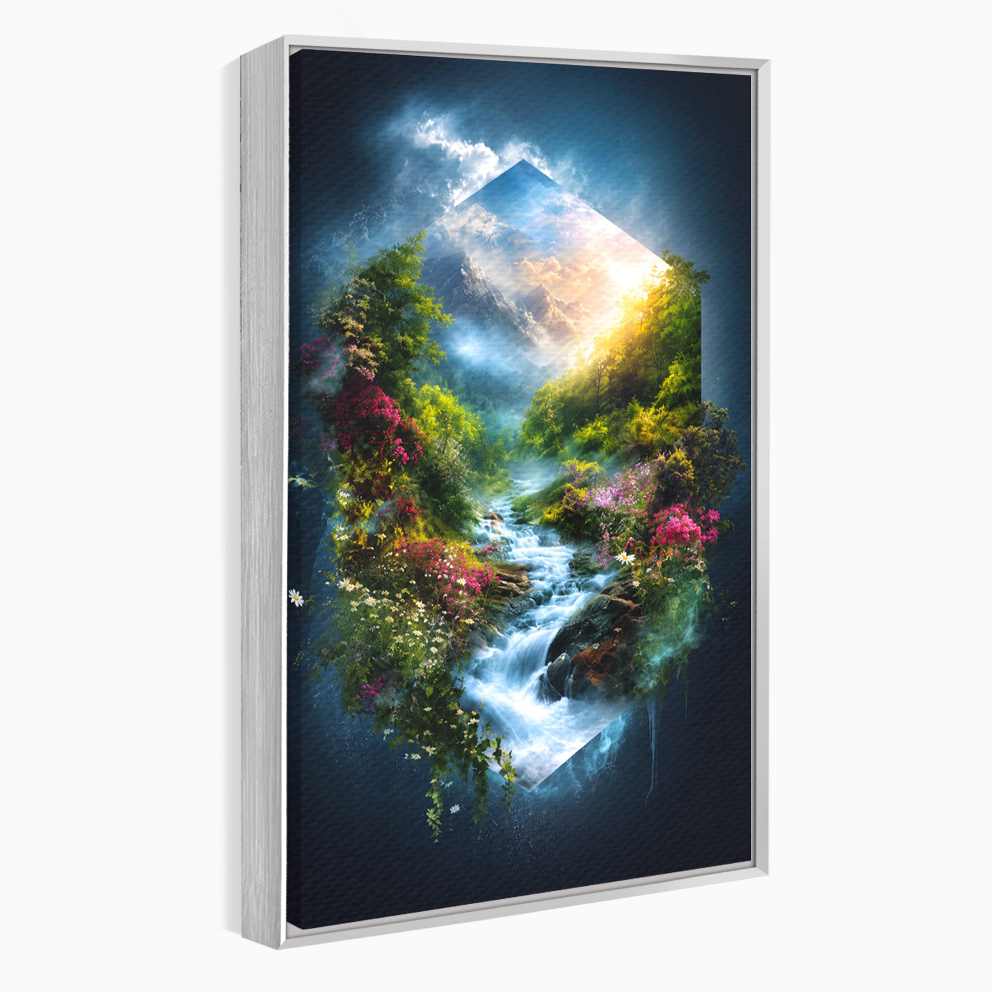 Tablou Canvas Premium LuxCanva® A1679, Cascada Montană, Cascada, Munti, Natura, Peisaj, Living, Culori Vibrante