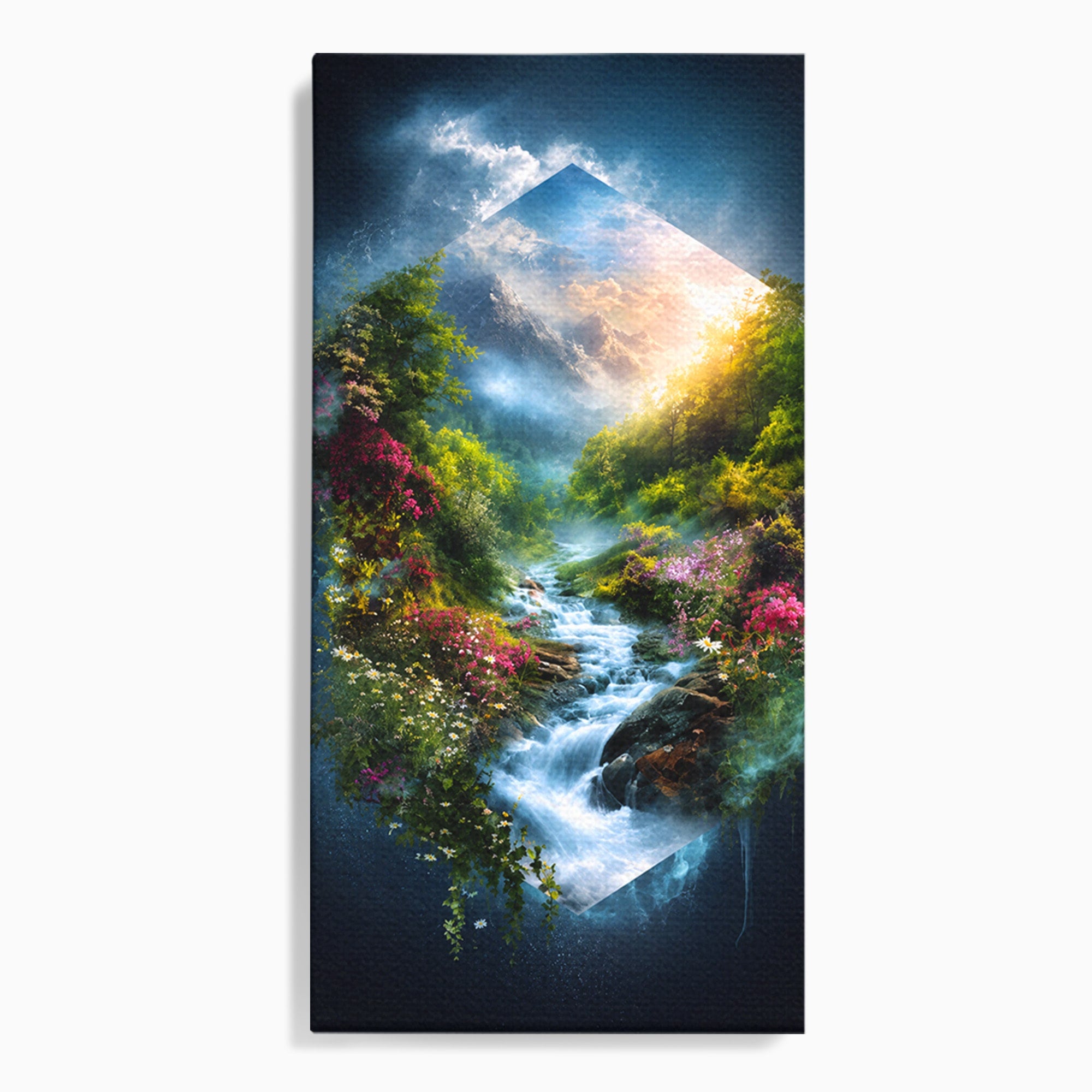 Tablou Canvas Premium LuxCanva® A1679, Cascada Montană, Cascada, Munti, Natura, Peisaj, Living, Culori Vibrante