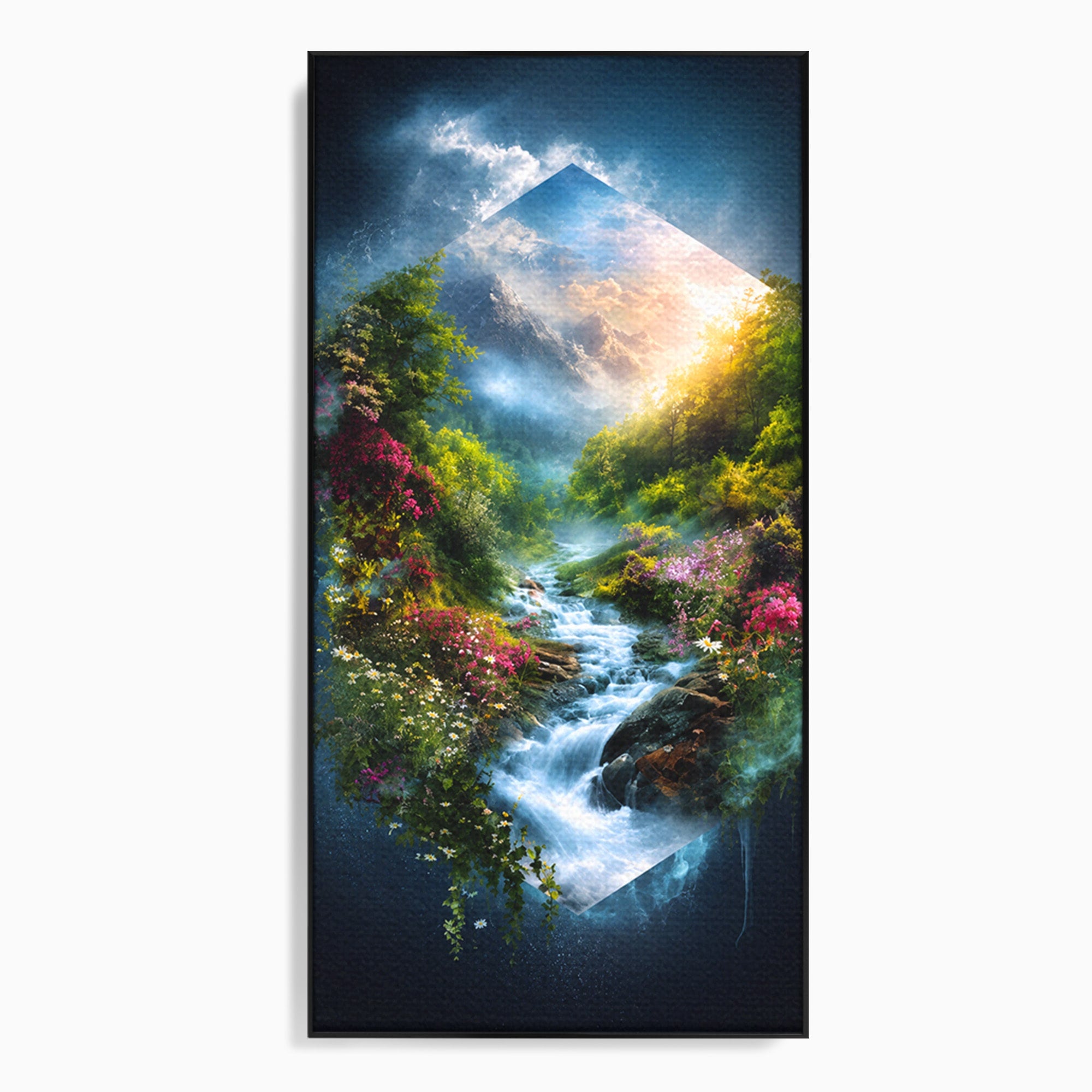 Tablou Canvas Premium LuxCanva® A1679, Cascada Montană, Cascada, Munti, Natura, Peisaj, Living, Culori Vibrante